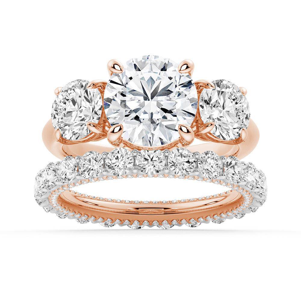 Exquisite Round Cut Three Stone Moissanite Engagement Ring for Women - Perfect for Proposals, Anniversaries & Special Occasions