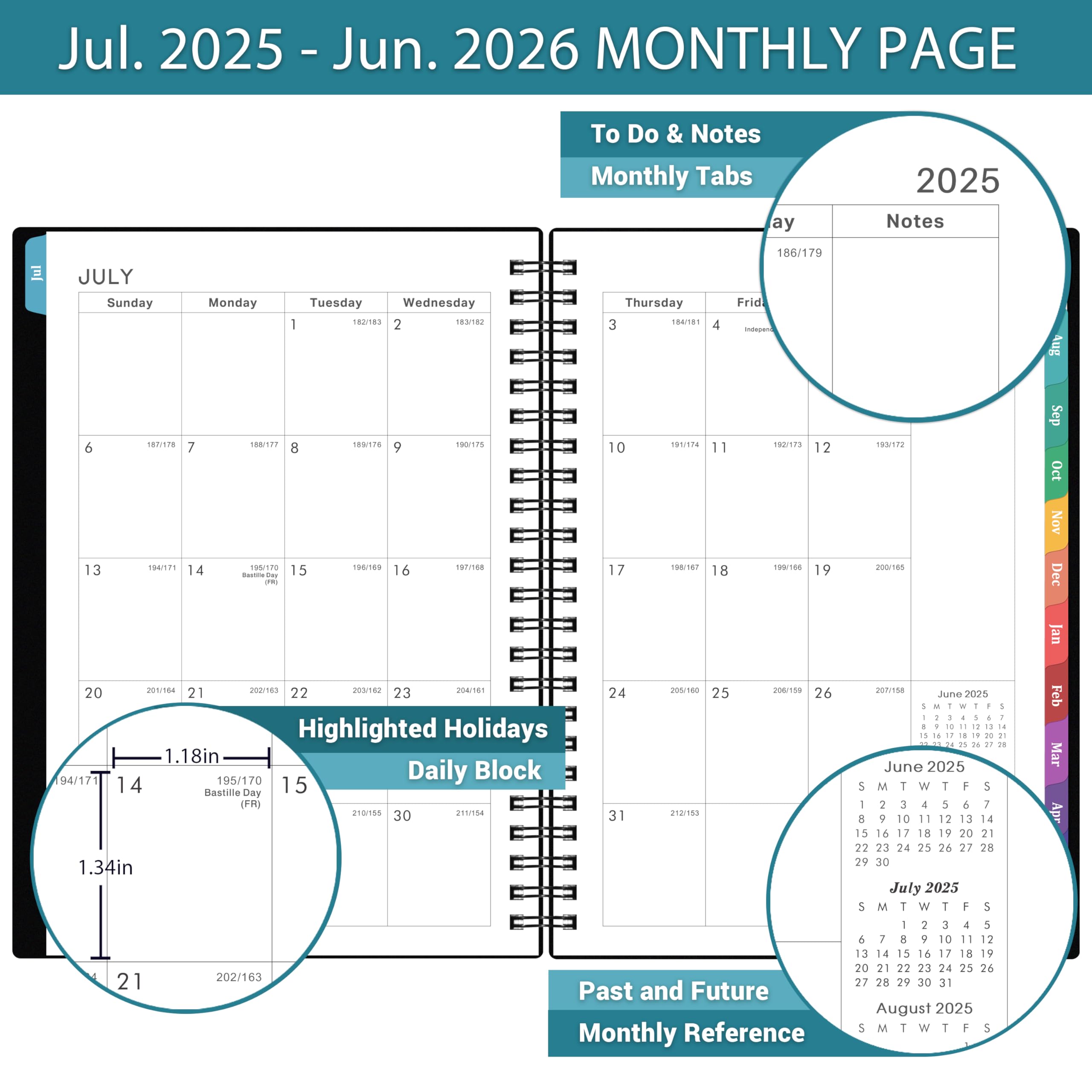2025-2026 Academic Planner | July 2025-June 2026 Weekly & Monthly Planner | 6.3
