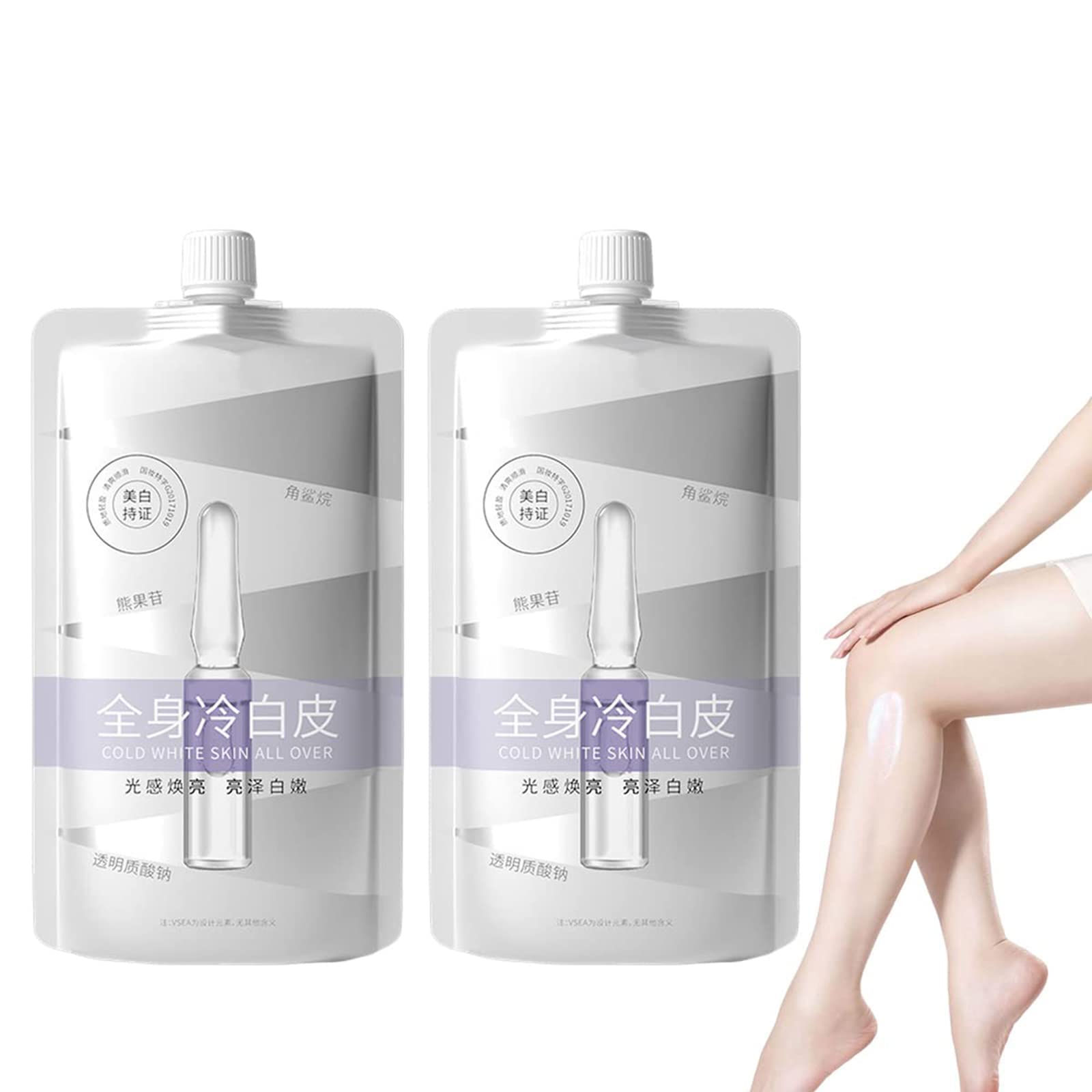Cold White Full Body Whitening Cream - 2PCS Set for Even Skin Tone & Brightening - Perfect for Daily Skincare & Special Occasion Glow