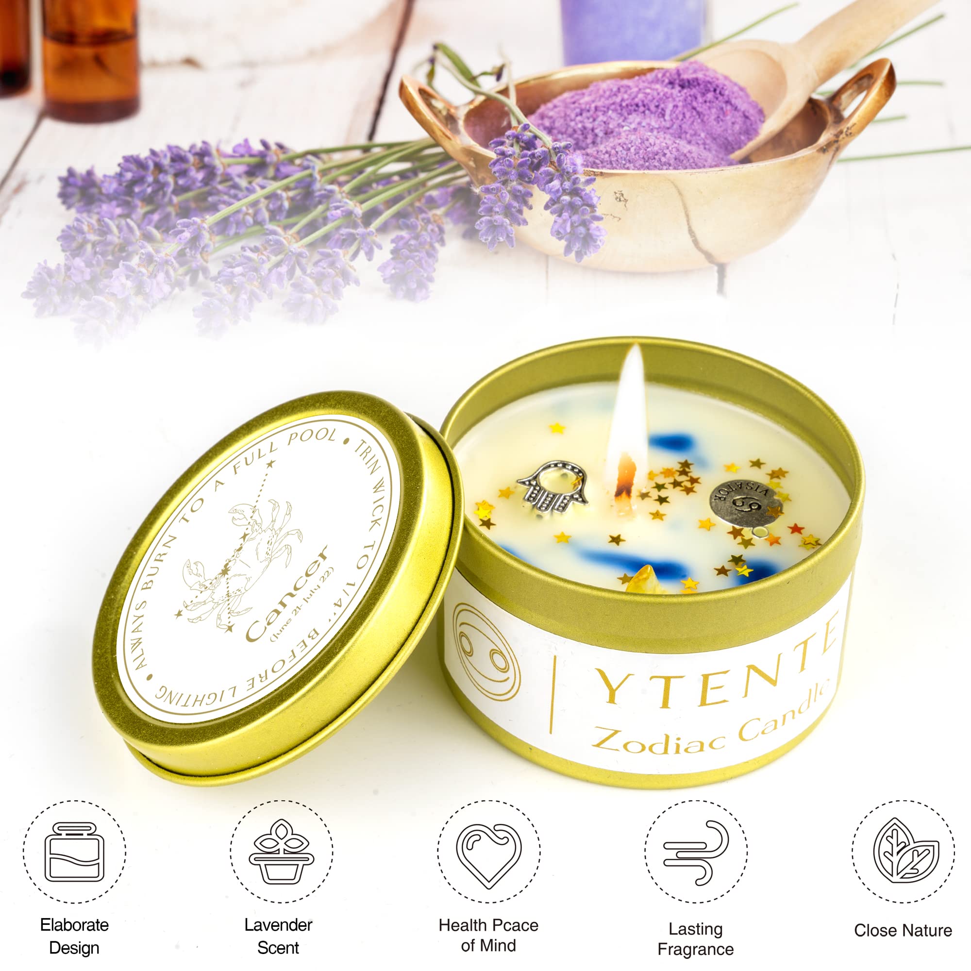 Crystals Healing Stone Gift Set with Zodiac Sign Scented Candles & Horoscope Necklace - Perfect Birthday, Valentine's Day Gifts for Women, Sisters, Daughters - Ideal for Meditation, Relaxation, and Home Decor