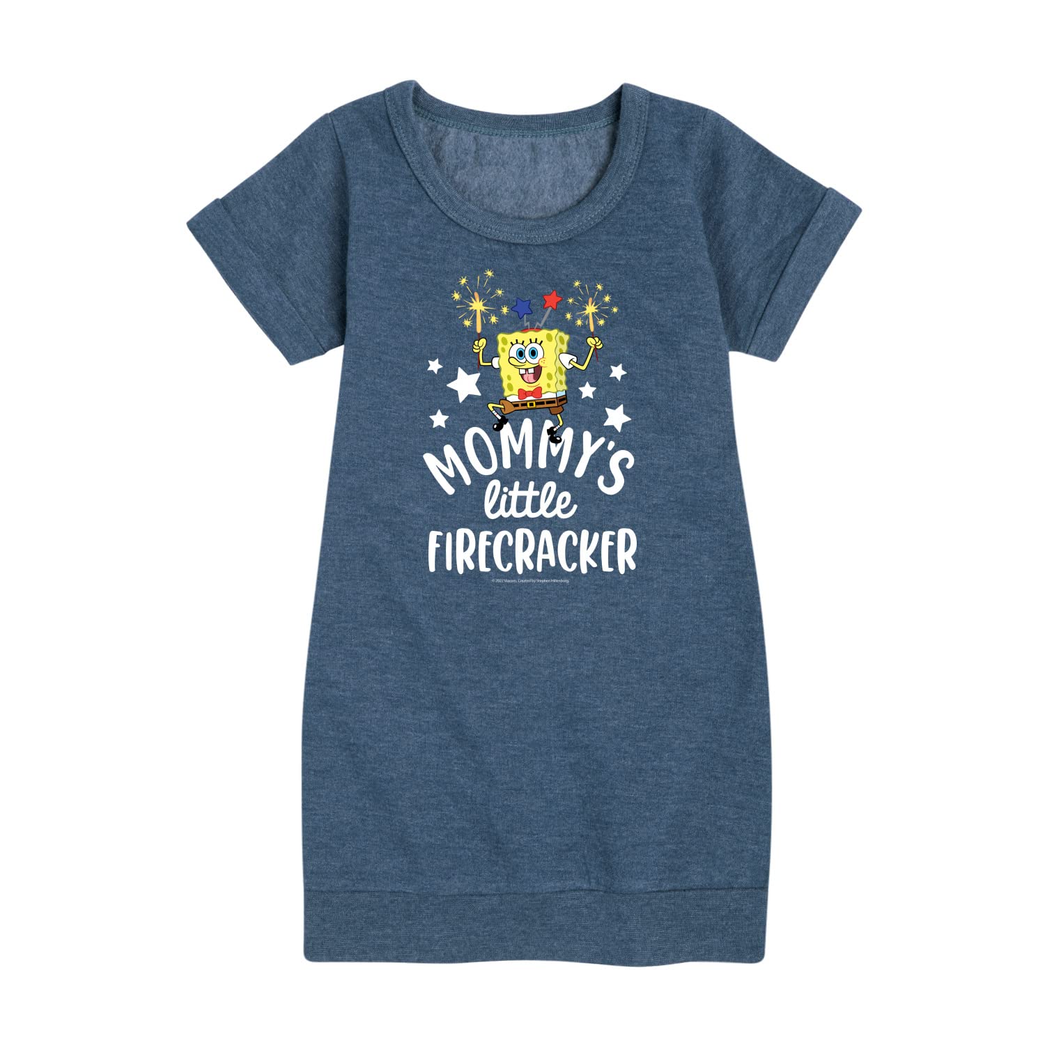 HYBRID APPAREL Spongebob Squarepants Fleece Dress for Toddler & Youth Girls - Mommy's Little Firecracker - Soft & Cozy Cartoon Character Outfit for Playdates, Birthday Parties & Casual Wear