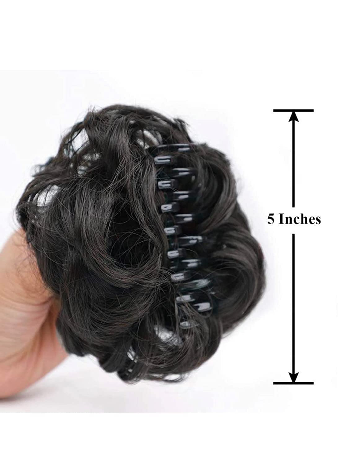 STRAWBERRY Hair Claw Clip for Women & Girls | Fake Hair Bun with Clutch | Women's Hair Accessories | Black Hair Claw Clip - 1 Pack | Perfect for Updos, Ponytails & Everyday Hairstyles
