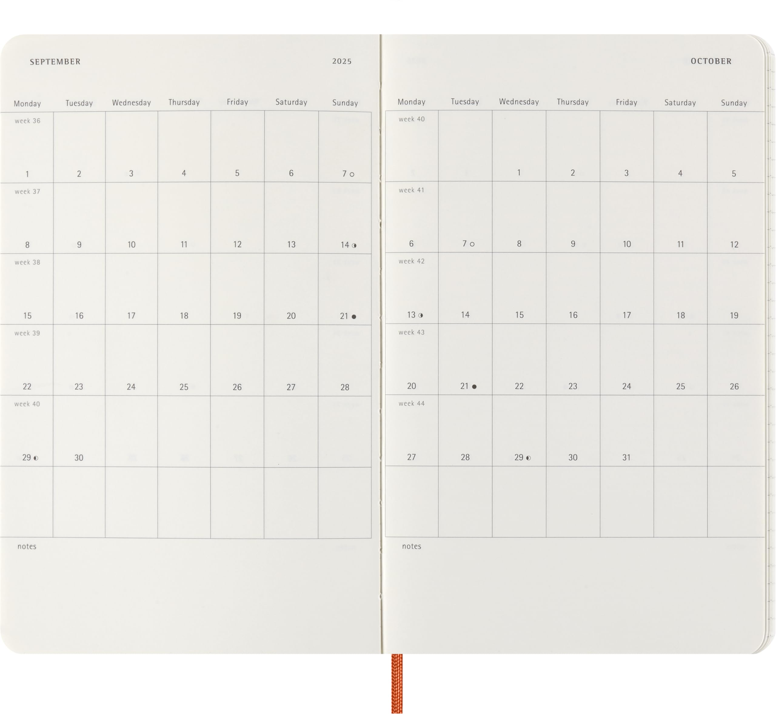 **Moleskine Weekly Planner 2025 – Vegan Soft Cover, 12-Month Agenda with Notes Space, Large 13 x 21 cm, Orange – Perfect for Work, School & Travel Planning**