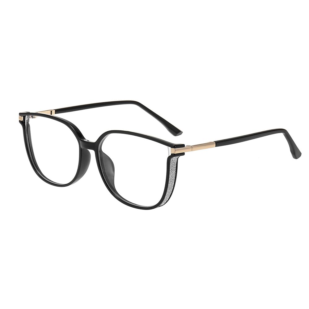 GUDVUE Blue Light Blocking Glasses for Computer, Gaming & Phone Use - Anti Glare, UV400 Protection, Reduce Eye Strain - Oversized Square Frame (Black Gold) - Perfect for Office Work, Online Classes & Nighttime Screen Use