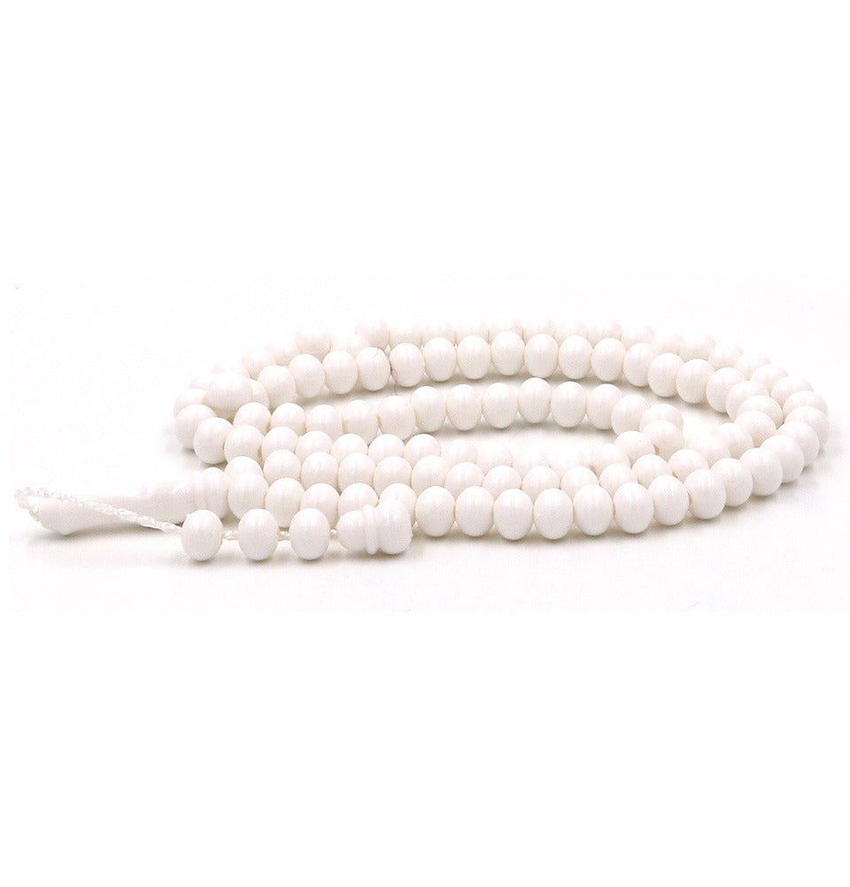 Premium Islamic Tasbih - 99 Count Acrylic Prayer Beads in White for Muslim Worship, Meditation & Stress Relief - Perfect for Daily Dhikr, Gift Giving & Spiritual Practice