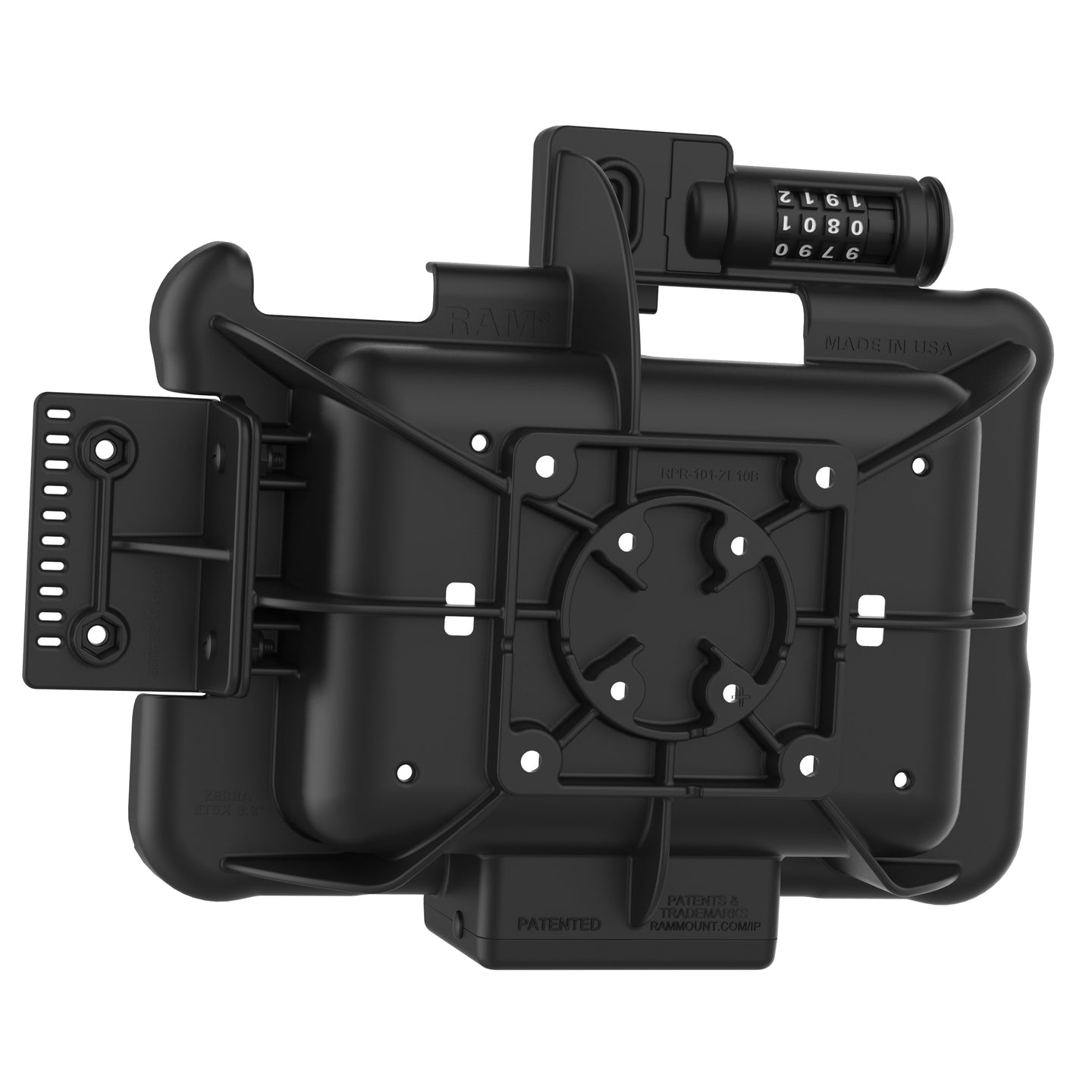 GDS® Secure Combo Locking Form Fit Holder for Zebra ET5x 8.3 & 8.4 Series (RAM HOL ZE10CLU) - Perfect for Warehouse, Logistics & Retail Barcode Scanning
