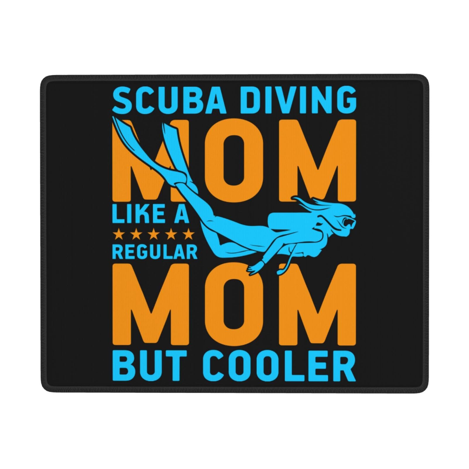 Waterproof Non-Slip Rubber Base Mouse Pad for Scuba Diving Moms - 7x9 Inch Gaming & Office Mousepad for Laptop & PC - Perfect for Underwater Enthusiasts & Cool Moms