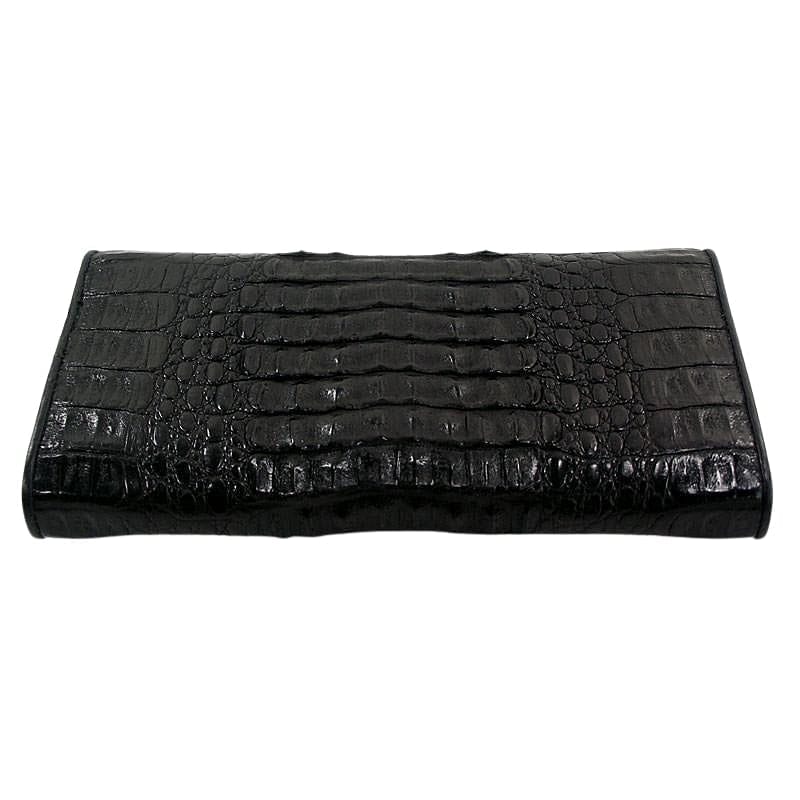 Genuine Black Crocodile Leather Women's Trifold Wallet - Stylish & Durable for Everyday Use, Business, and Travel