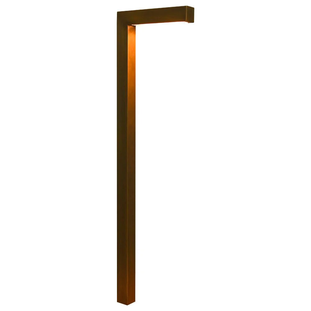 3W 3000K Warm White Integrated LED Brass L-Shaped Low Voltage Landscape Lighting Pathway Light - Perfect for Garden Walkways, Driveways, and Outdoor Pathways