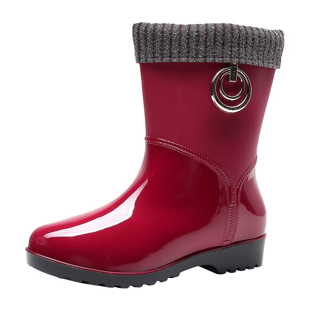BODOAO Women's Waterproof Rain Boots & Snow Boots - Non-Slip Outdoor Winter Shoes for Hiking, Gardening, and Wet Weather