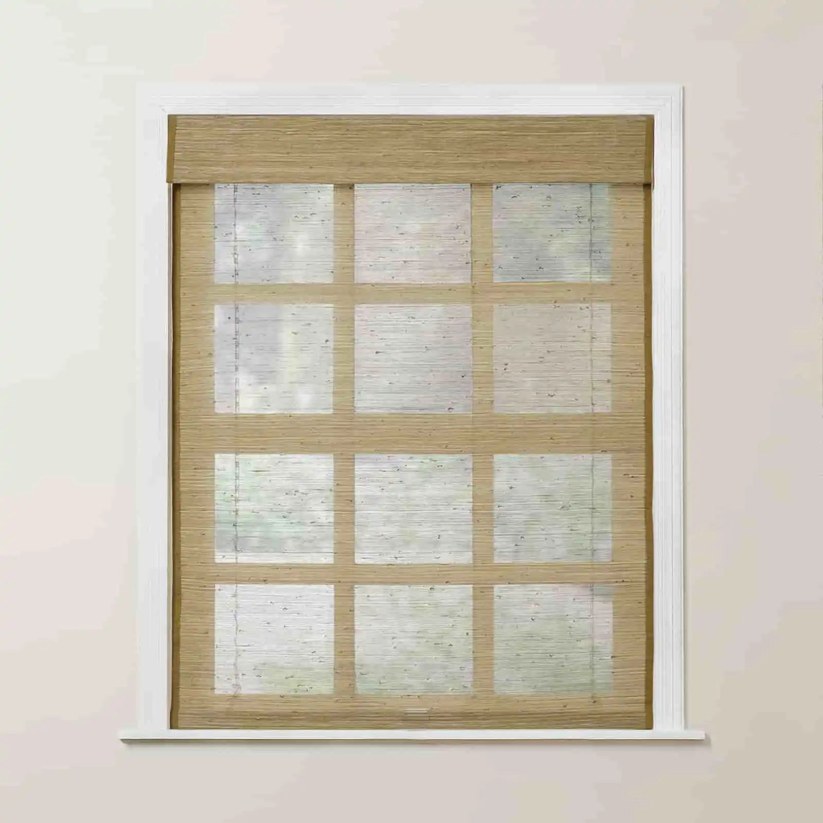 Rae Natural Jute Flax Woven Window Shade - Khaki Color, Eco-Friendly Blackout Curtain for Bedroom & Living Room Privacy