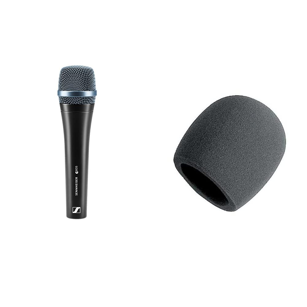 Sennheiser E935 Professional Dynamic Cardioid Vocal Microphone with Foam Windscreen - Studio Recording, Live Performance & Podcasting Microphone for Singers & Speakers (Black)