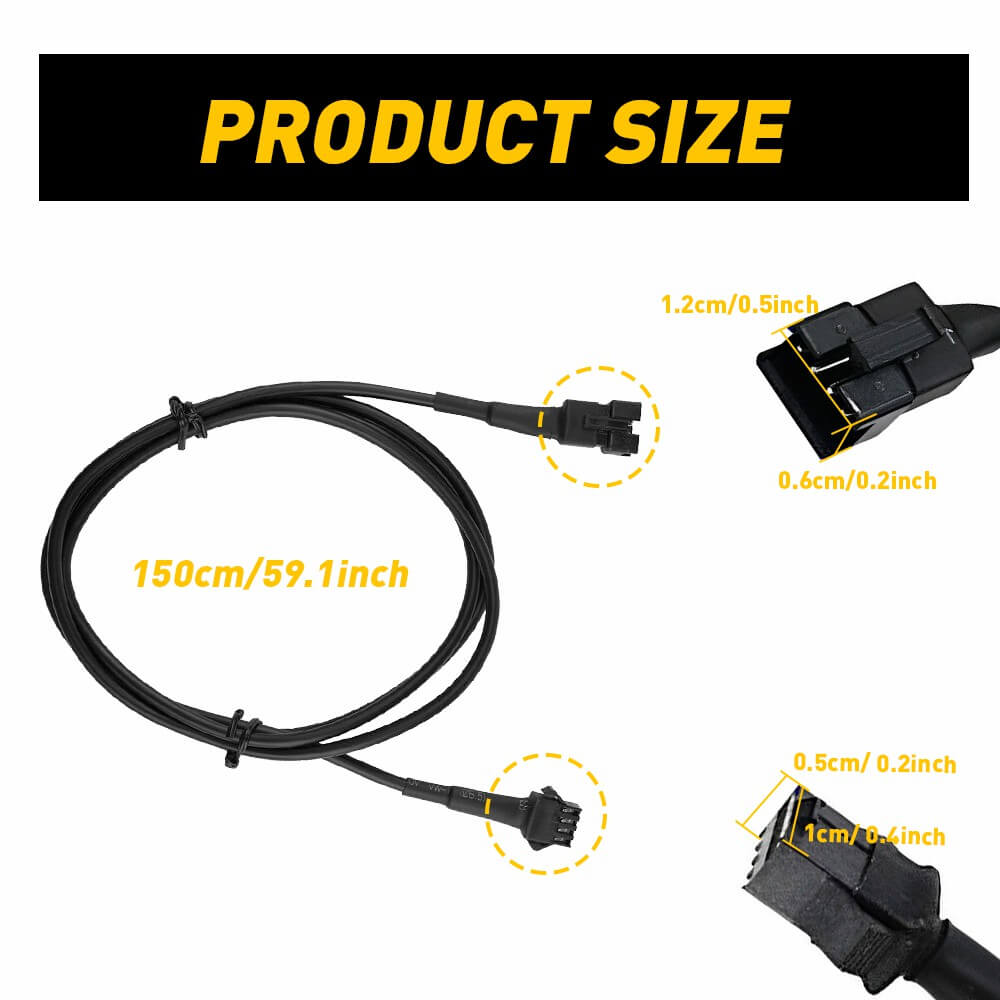 4 Pin RGB LED Strip Extension Cable Connector - 1.5M Length for Rock Lights, Glow Effects | Perfect for Car Underglow, Home Decoration & DIY Lighting Projects