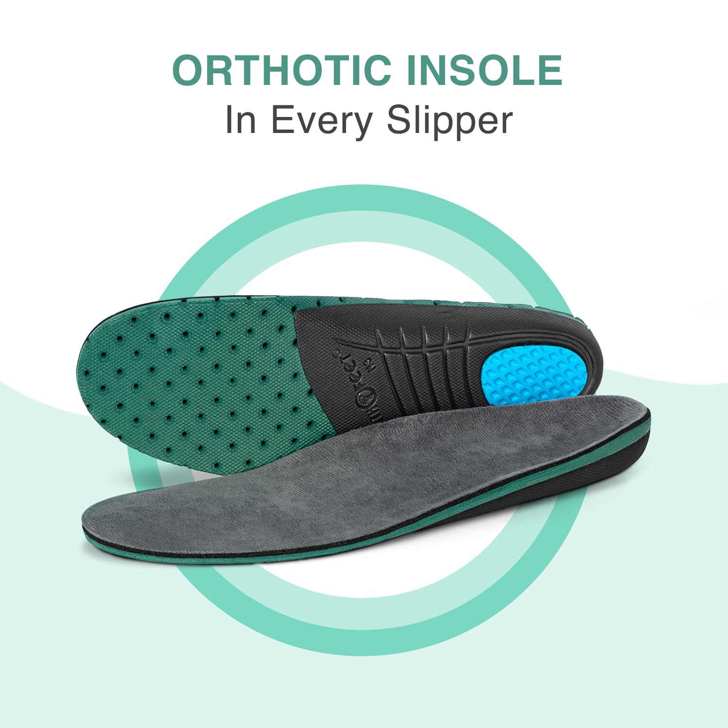 Orthofeet Women's Orthopedic Leather Lorin Hands-Free Slippers - Comfortable Arch Support for Plantar Fasciitis & Heel Pain Relief - Perfect for Home, Office & Post-Surgery Recovery