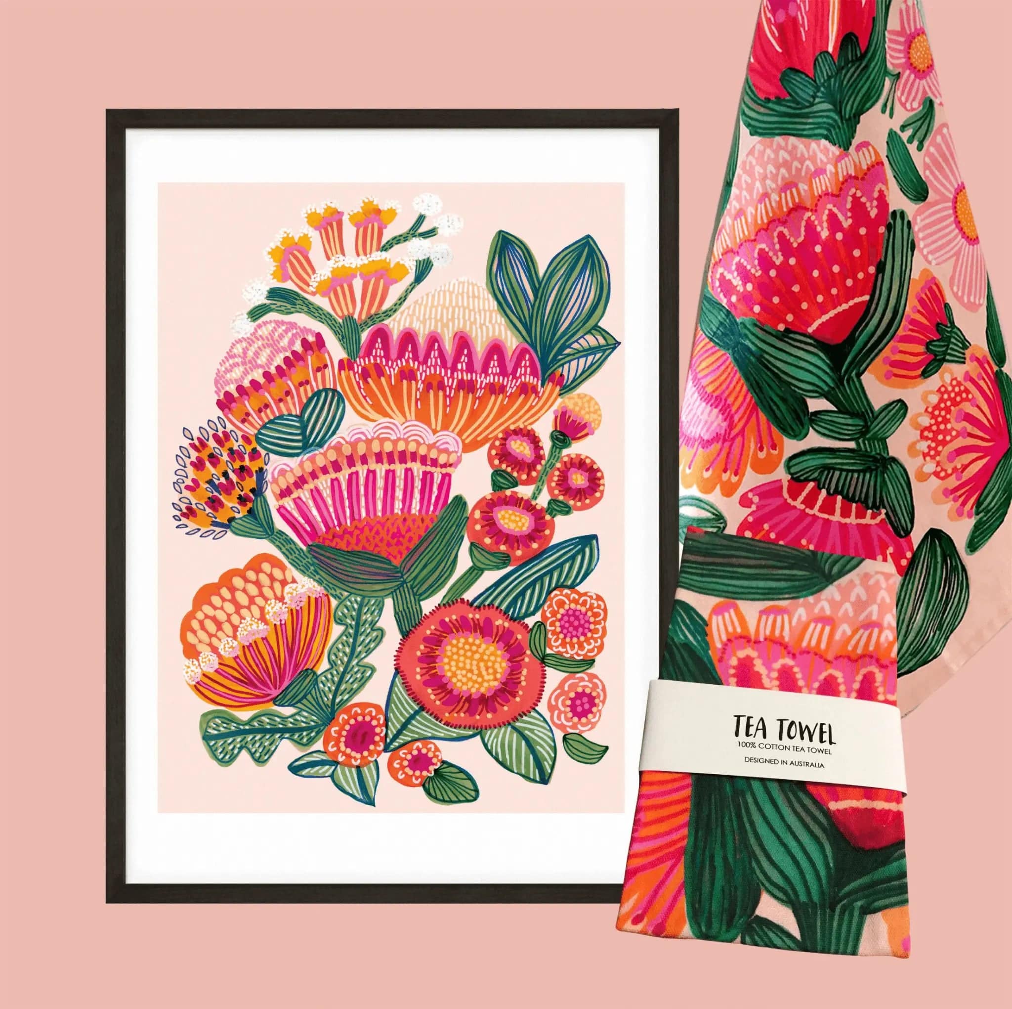 Premium Protea Flowers Wall Art Set - Handmade Floral Home Decor Gift for Living Room, Bedroom & Office - Perfect for Housewarming, Wedding & Birthday Presents