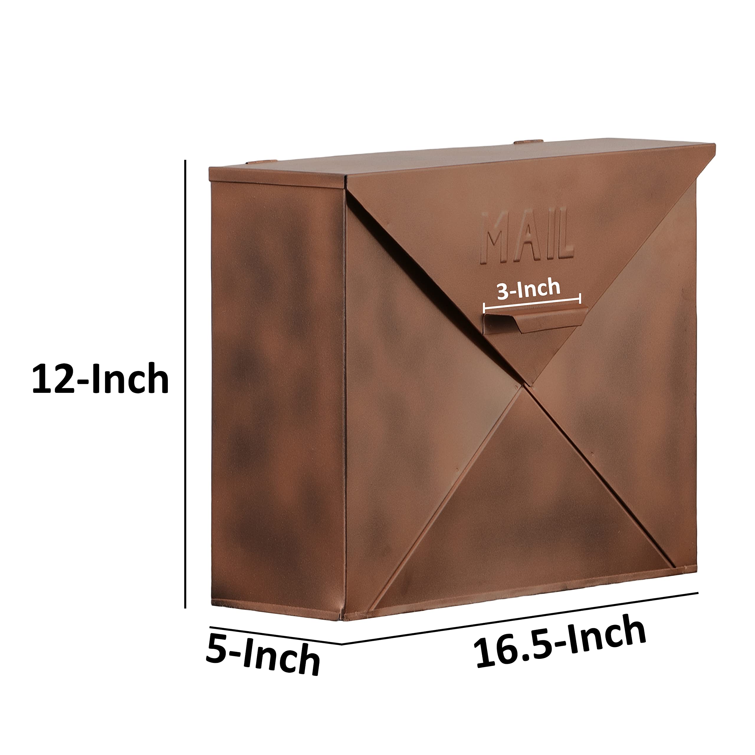 IMAX 44090 Copper Mail Box - Multi-Purpose Document Organizer, Letter Holder & Suggestion Box for Home & Office Desk - Decorative Storage Solution for Mail, Bills, Office Supplies & Small Items