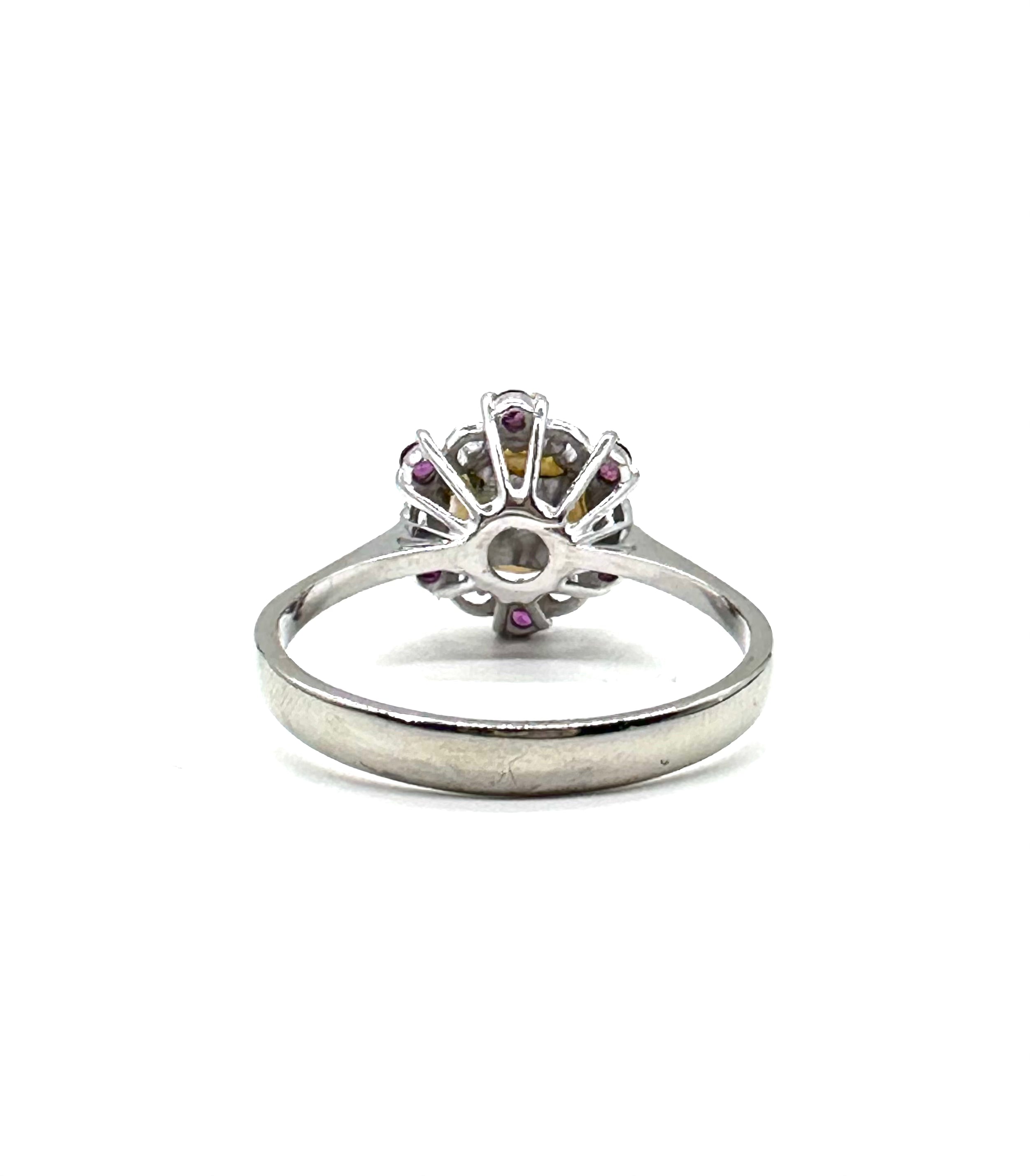 Exquisite Pearl and Ruby Halo Ring – Elegant Vintage Style Jewelry for Women – Perfect for Weddings, Anniversaries & Special Occasions