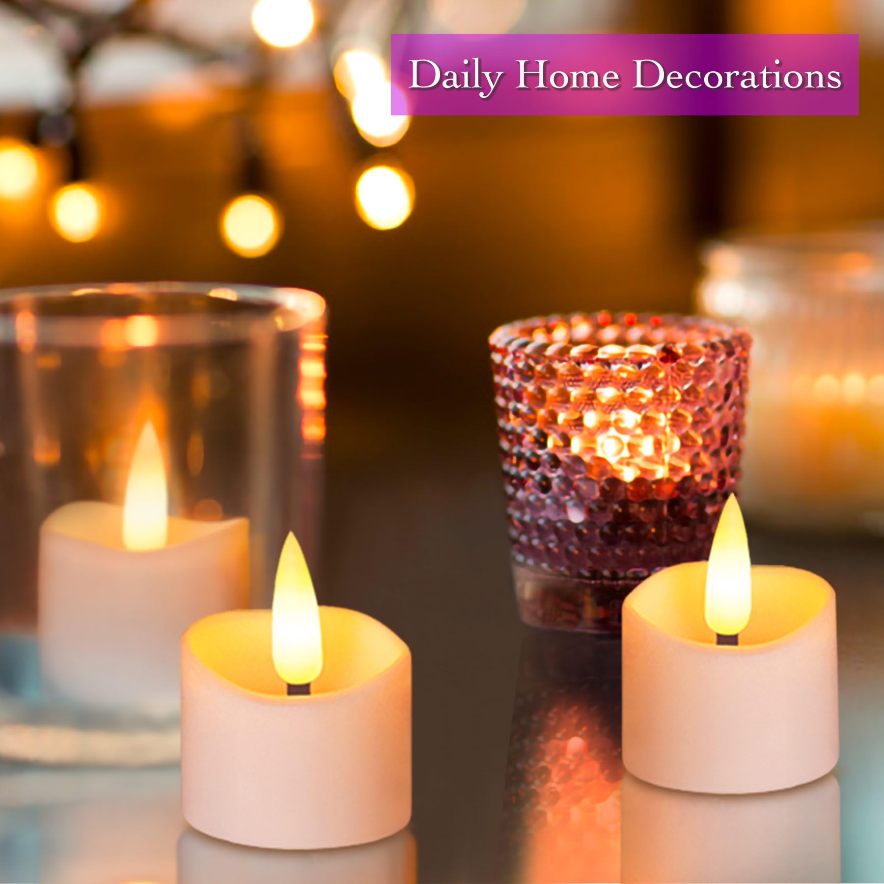 12-Pack LED Timer Tea Lights - Flameless Battery-Operated Flickering Votive Candles for Christmas, Halloween, Wedding & Home Decor - Realistic Fake Candles with Auto Shut-Off for Parties, Centerpieces & Holiday Displays