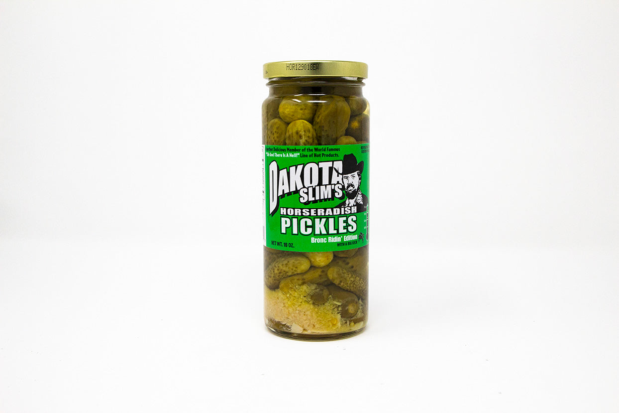 Dakota Slim's Spicy Horseradish Pickles - Crunchy, Tangy & Bold Flavor - Perfect for Sandwiches, Burgers & Charcuterie Boards