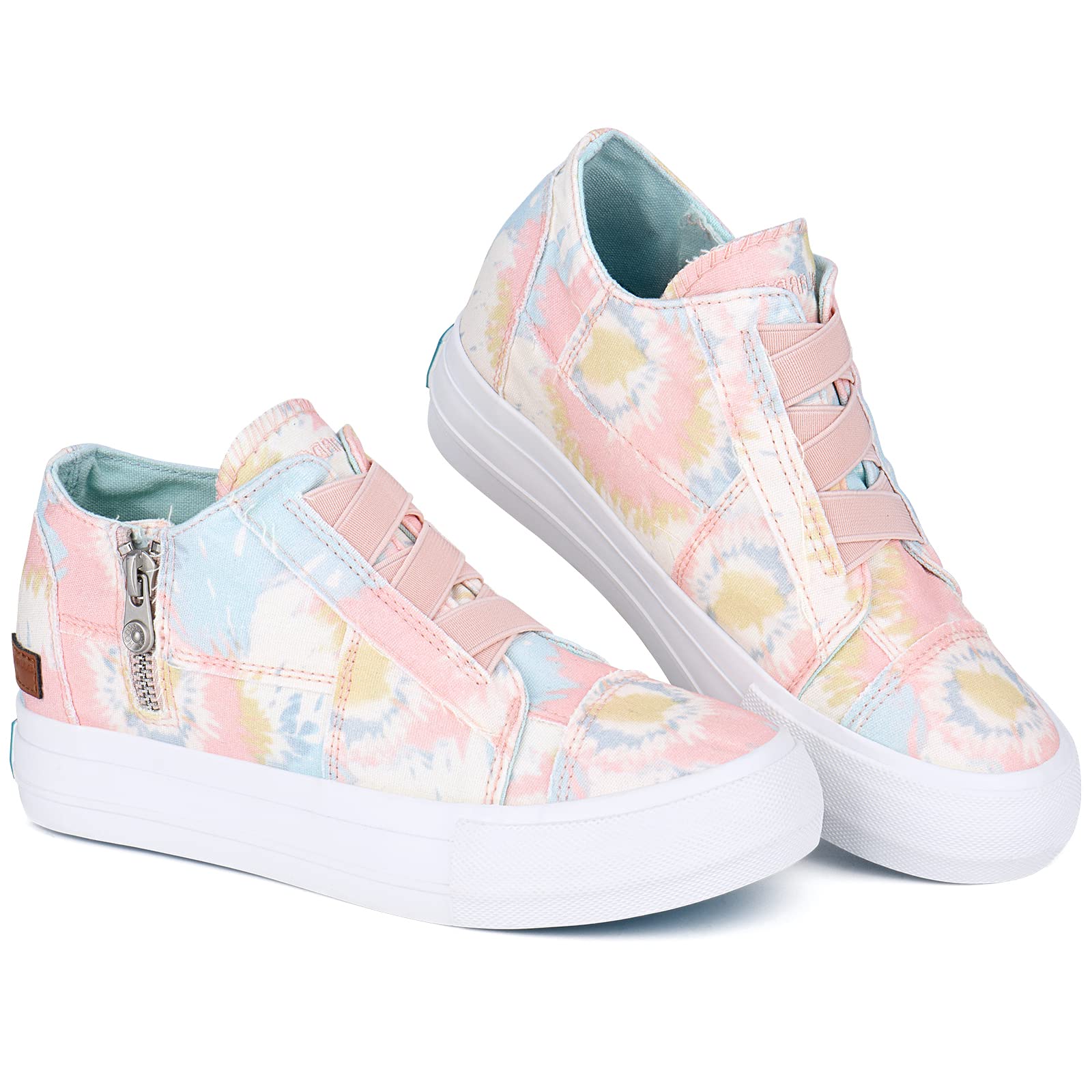 JENN ARDOR Women's Hidden Wedge Sneakers - Fashionable Platform Canvas Slip-On Walking Shoes for Women | Perfect for Casual Outfits, Work & Travel