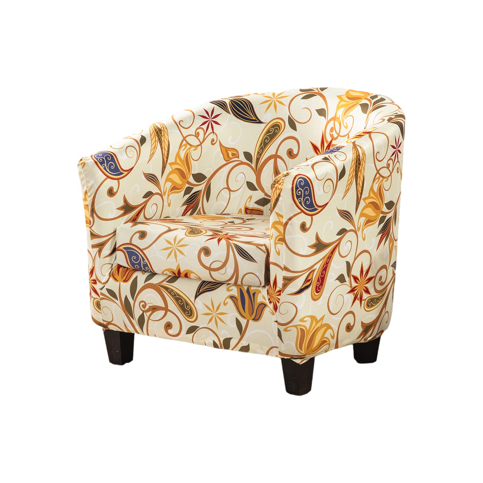 Eco-Ancheng 2-Piece Stretch Club Chair Slipcover - Printed Tub Armchair Cover, Sofa Protector for Living Room - Spill & Stain Resistant Furniture Cover (Fits Most Chairs, Easy to Clean) - Perfect for Home, Office, or Dorm Decor