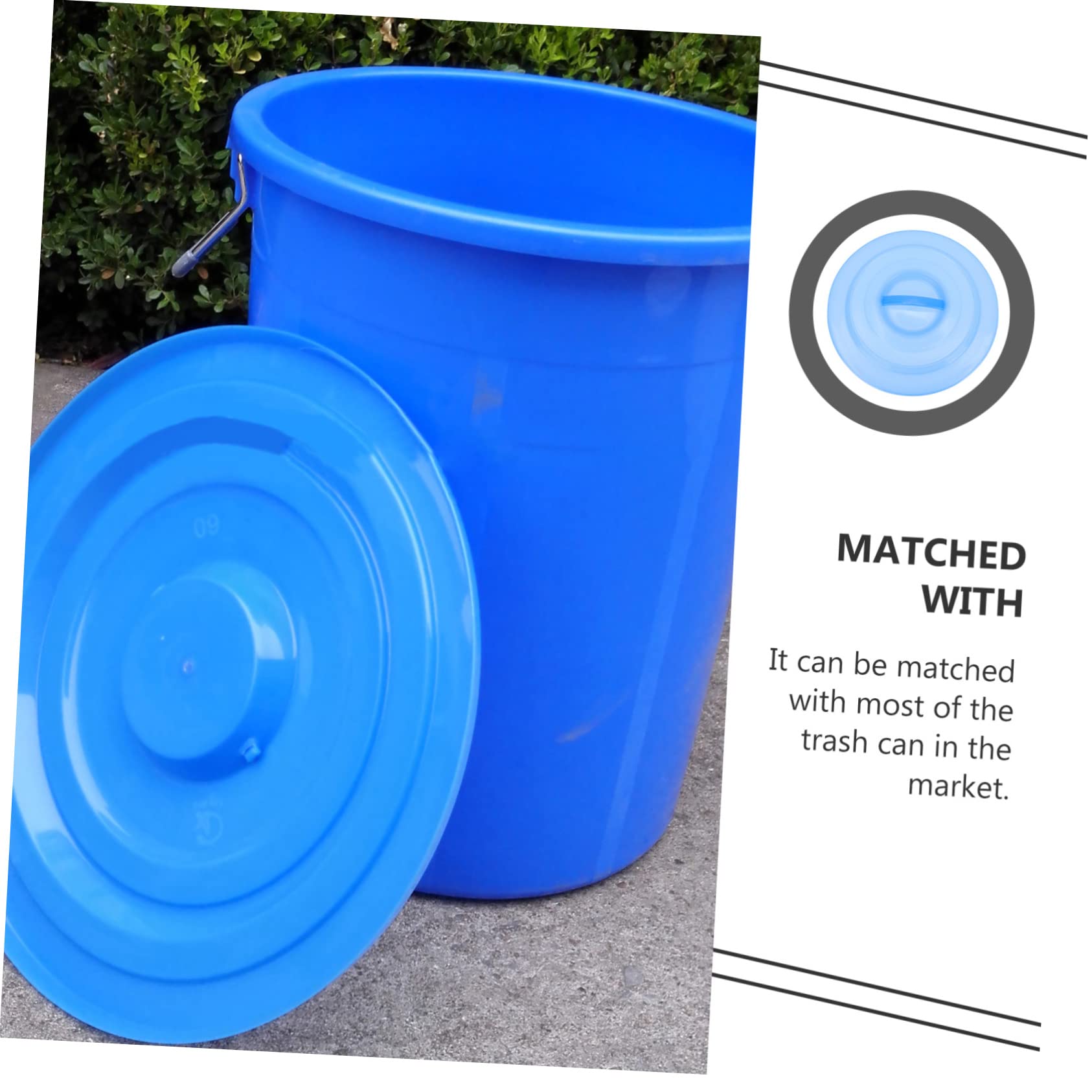 Durable Plastic Trash Can Lid Cover - Heavy Duty Outdoor Garbage Bin Protector, Easy Installation Waste Container Accessory for Patio, Garage & Backyard Use