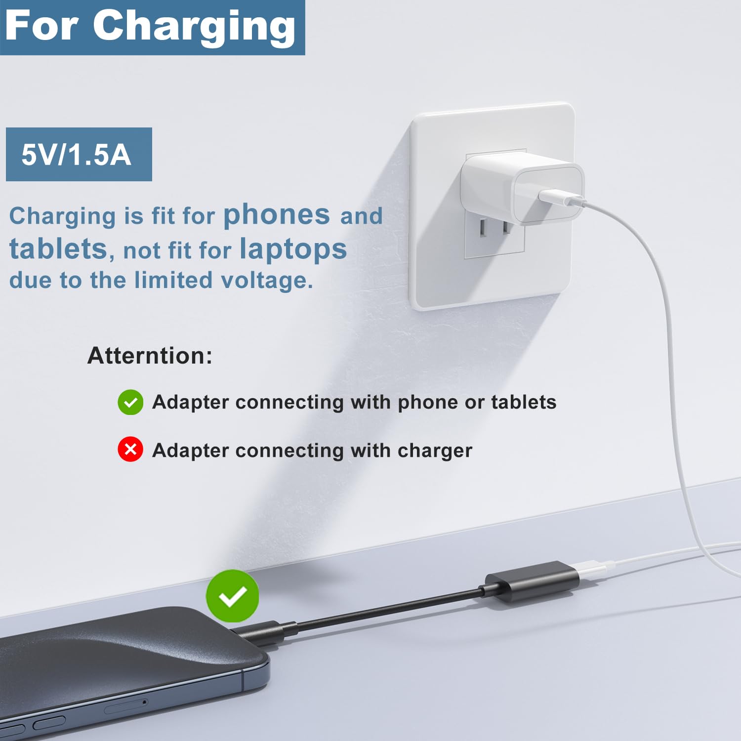USB C to Lightning Adapter for iPhone 16/16Pro/15/15 Pro Series, iPad Pro & MacBook Pro - Fast Charging & Data Sync - Perfect for Travel, Office & Home Use