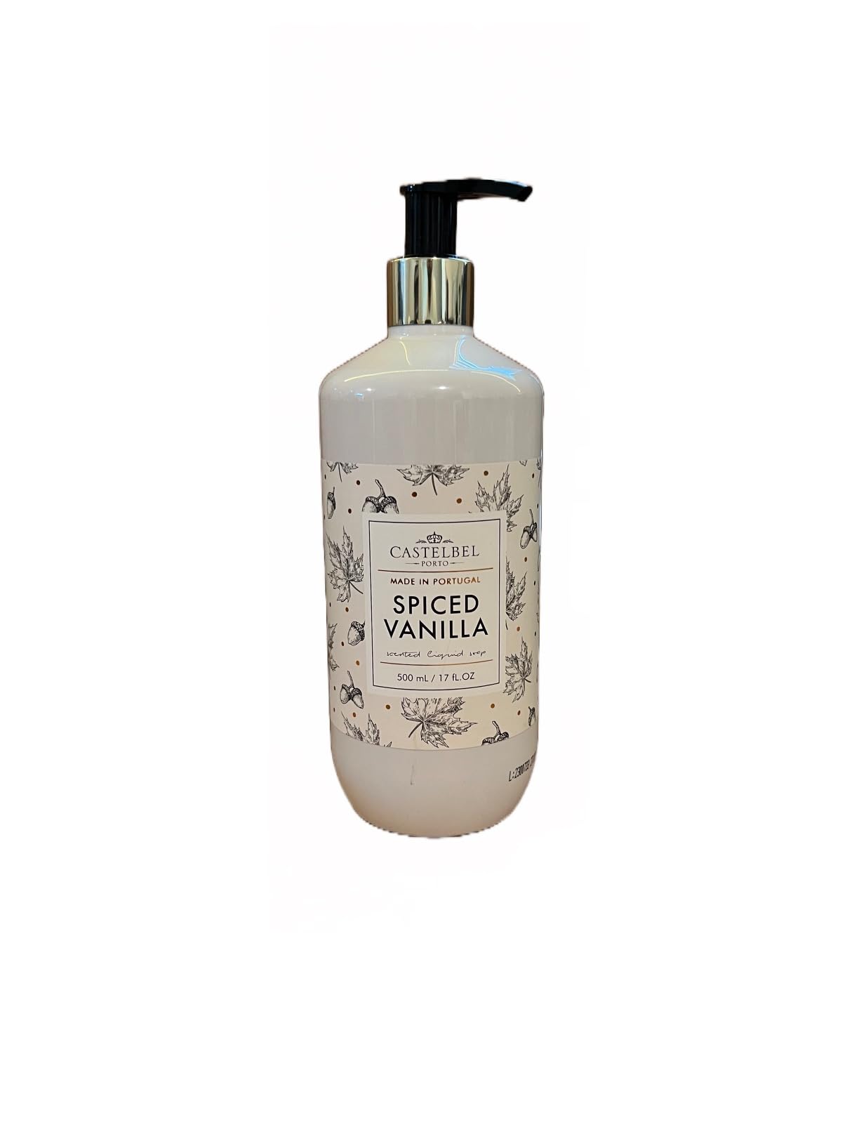 Castelbel Spiced Vanilla Scented Liquid Hand Soap - 17 fl oz (500ml) | Luxurious Moisturizing Body Wash for Bathroom, Kitchen & Guest Room | Vegan & Cruelty-Free Home Fragrance