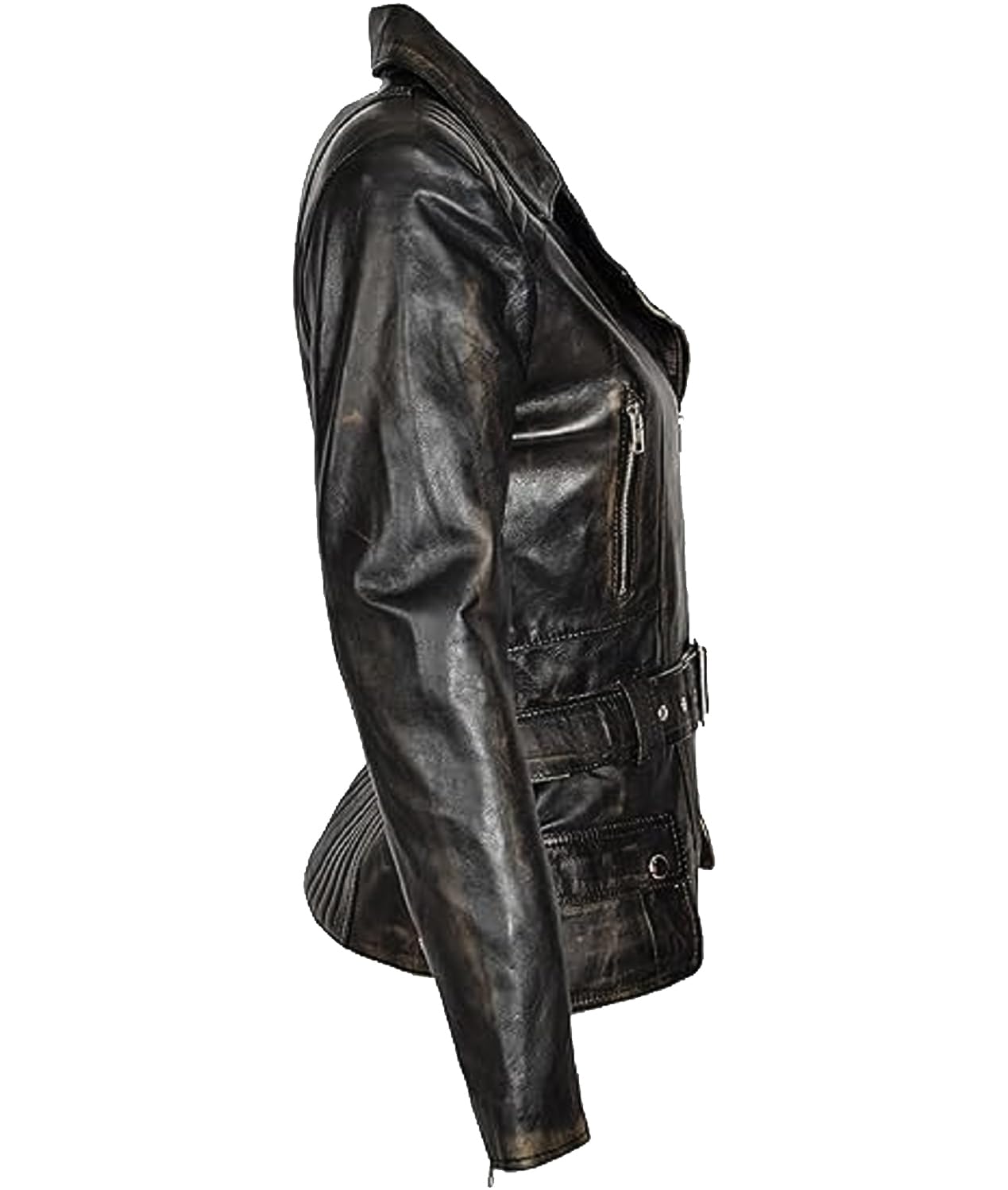 Genuine Lambskin Leather Jacket for Women - Classic Black Biker Jacket | Stylish Motorcycle Jacket for Everyday Wear & Night Out
