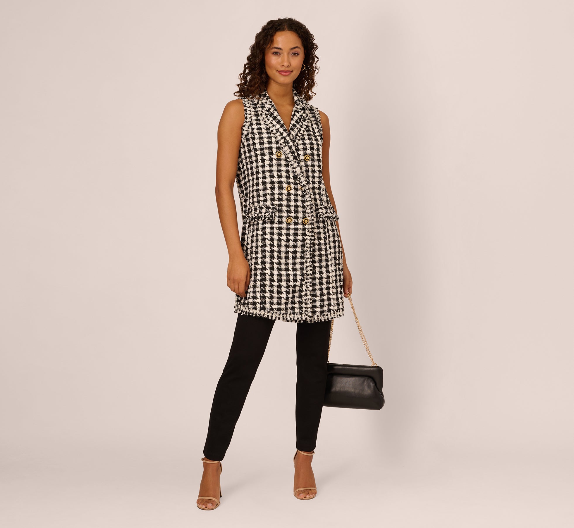 Black/Ivory Boucle Houndstooth