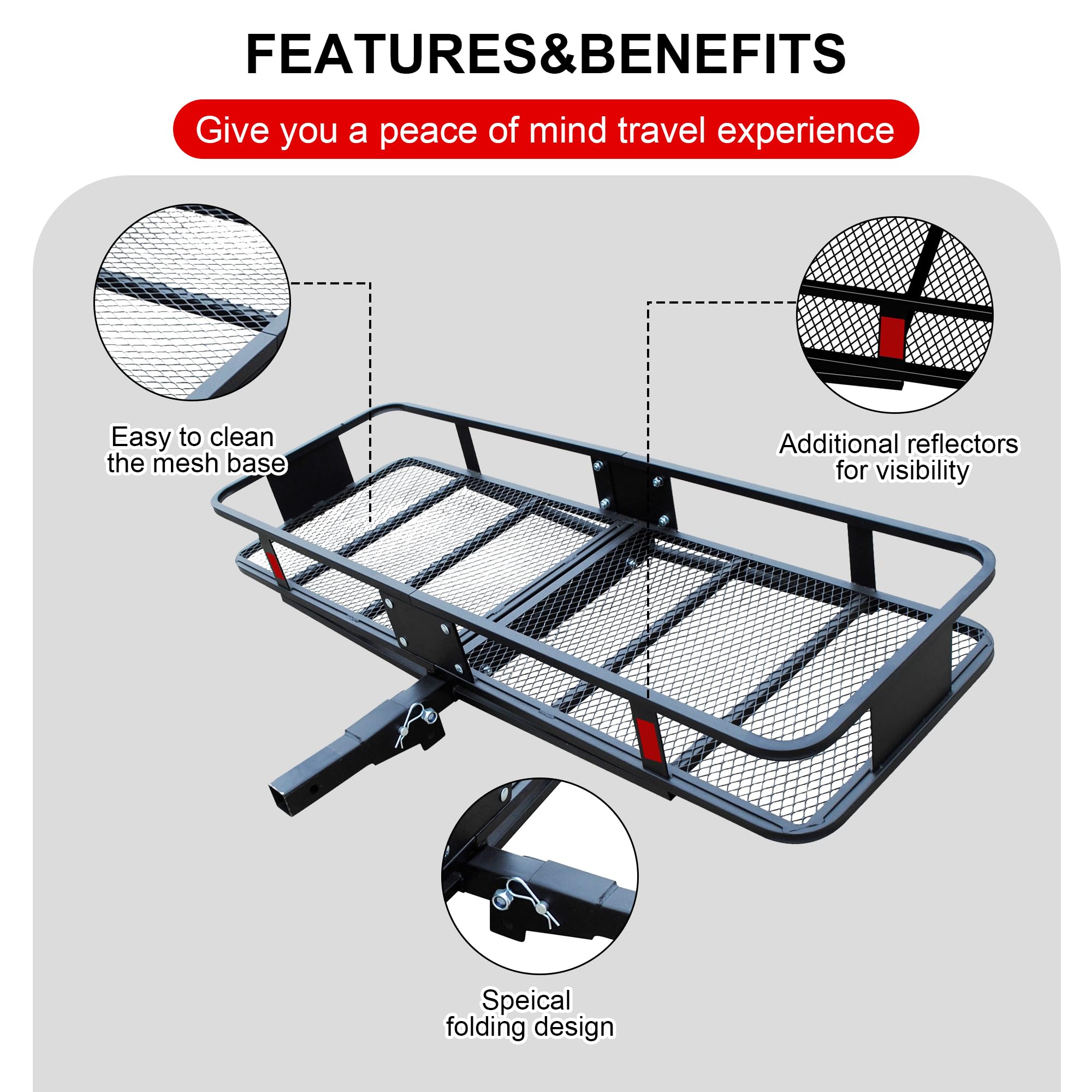 Rockland 500 LBS Heavy Duty Foldable Cargo Carrier - 60
