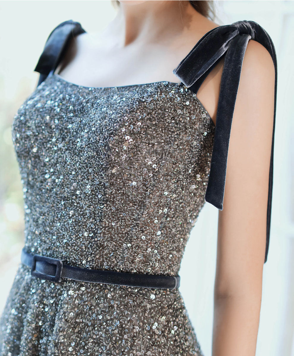 Elegant Blue Sweetheart Tulle Sequin Long Prom Dress for Formal Events - Perfect for Homecoming, Ball Gowns & Evening Parties