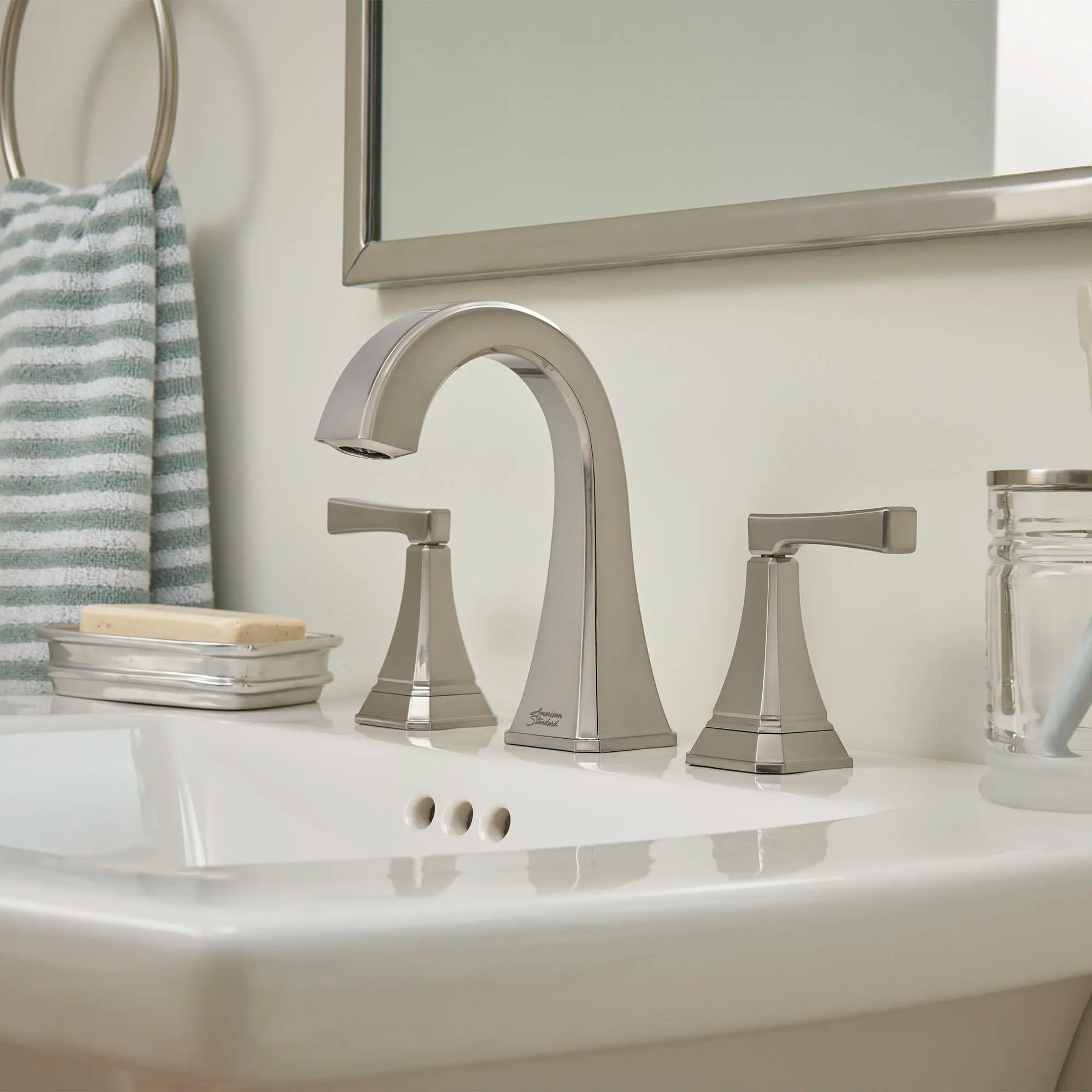 8 Inch Widespread 2 Handle Bathroom Faucet - 1.2 GPM/4.5 LPM Water Flow with Lever Handles - Perfect for Modern Bathroom Vanities & Powder Rooms