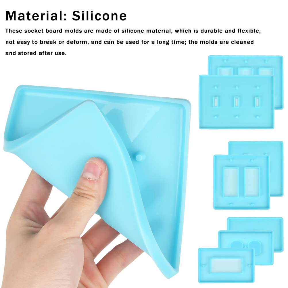 7Pcs Light Switch Cover Resin Molds for DIY Crafts - Switch Socket Panel Silicone Molds for Epoxy Resin, Plaster & Outlet Covers - Perfect for Home Decor & Handmade Gift Making