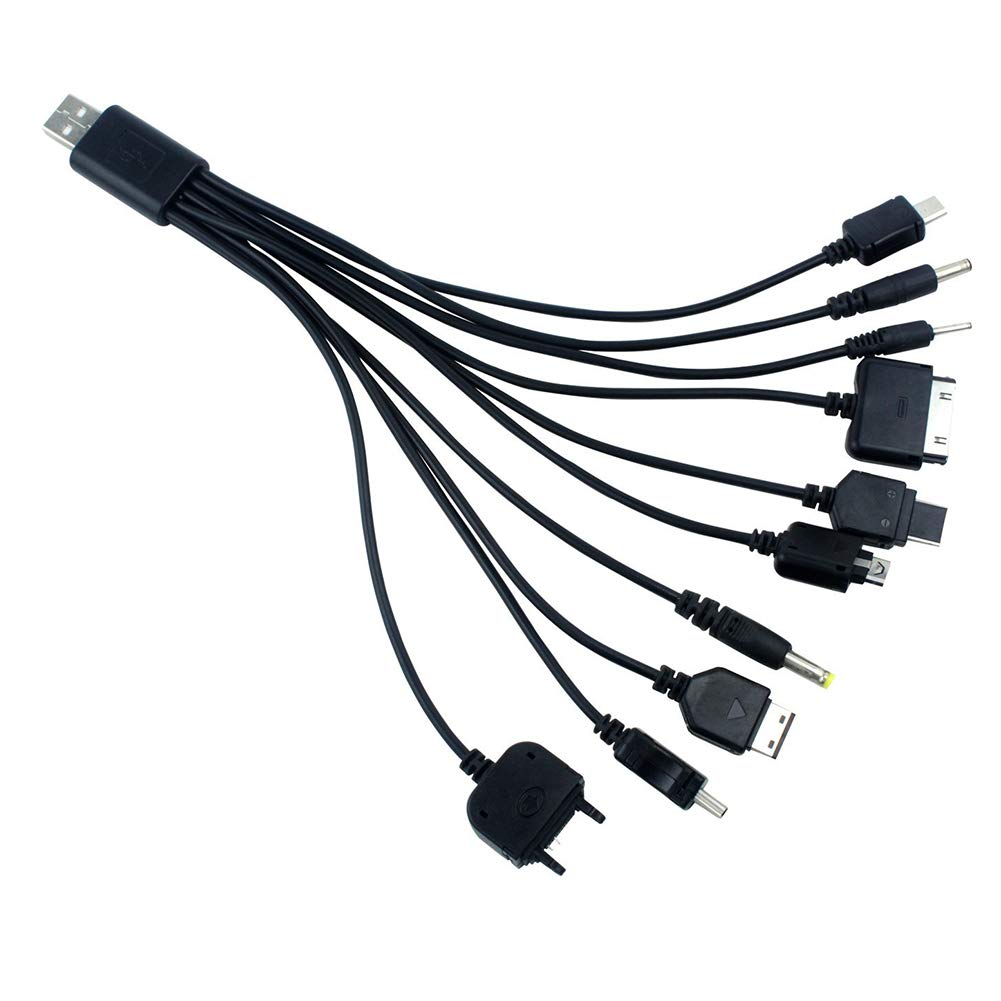 10-in-1 Universal USB Charger Cable - Multi-Port Fast Charging Sync Cord for iPhone, Android, PSP, Camera & More | Perfect for Travel, Home & Office Use