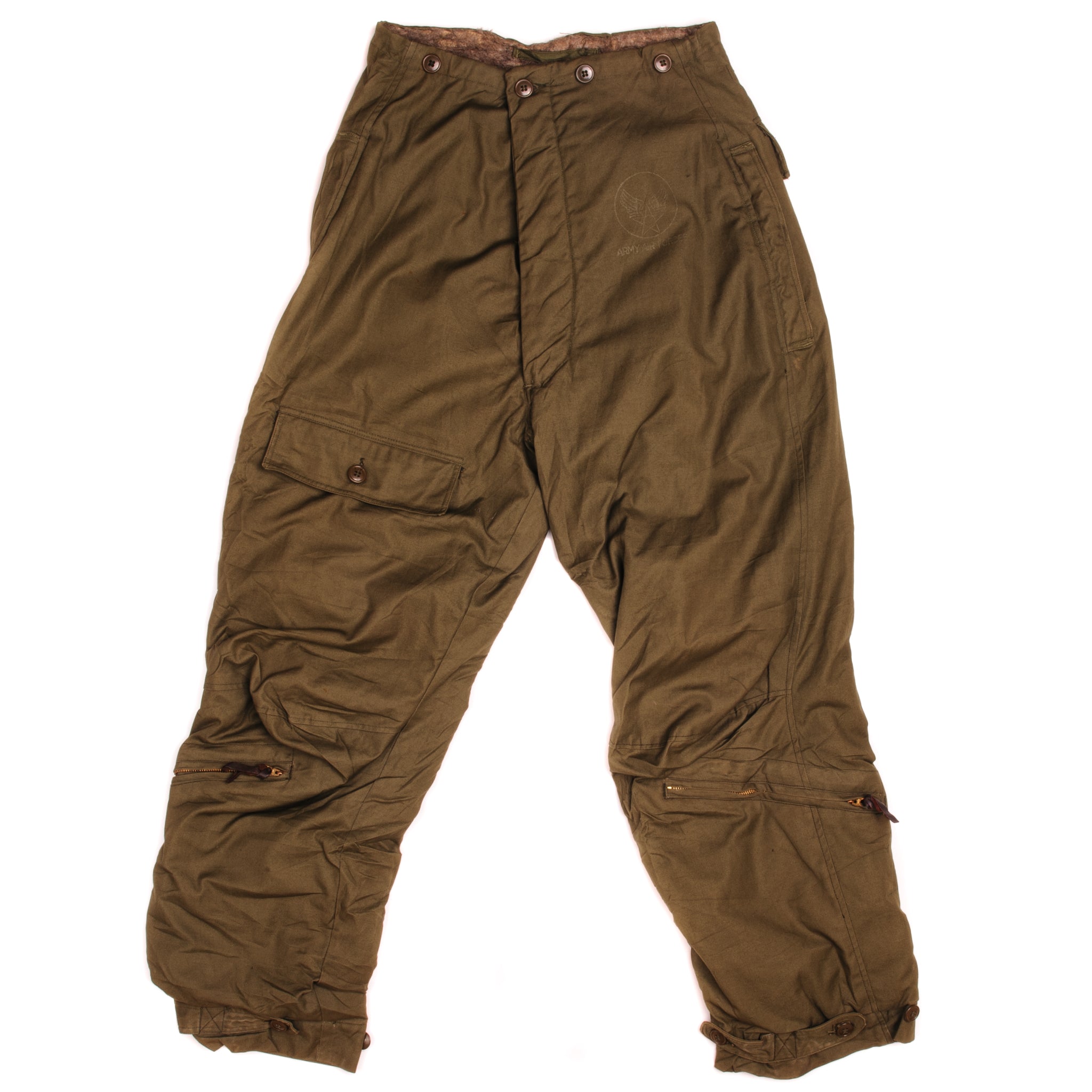 Vintage USAAF Intermediate Flying Trousers Type A-9 WW2 Era - Size W32 L29 - Authentic Military Pants for Reenactment & Historical Collectors