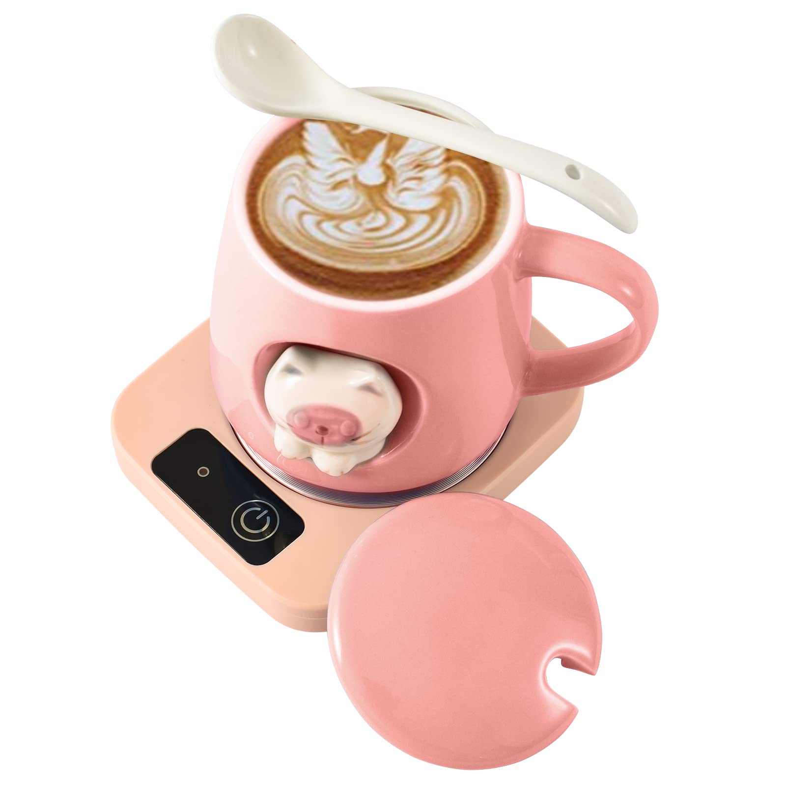 Pink Coffee Mug Warmer - 135℉ Constant Temperature Cup Warmer for Coffee, Tea, Cocoa, Milk & Water (No Cup Included) - Perfect for Office, Home & Dorm Use