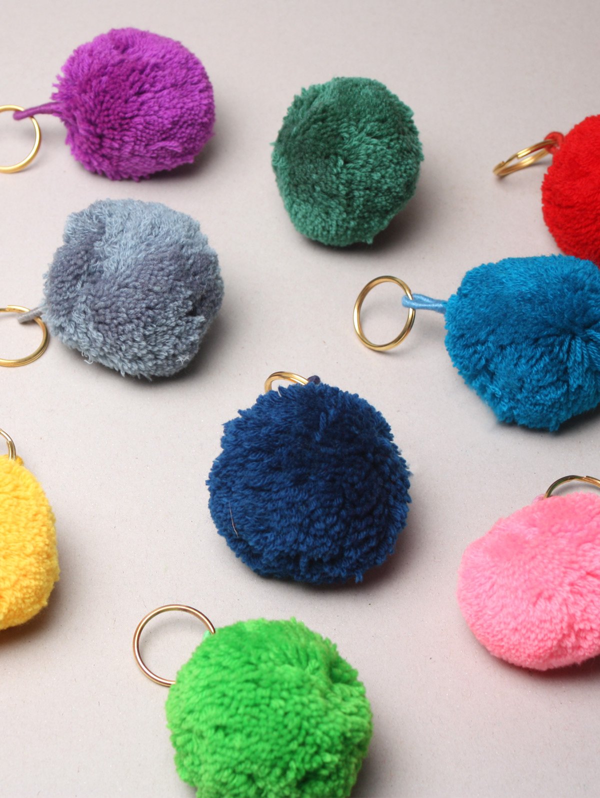 Cute Pom Pom Keychains for Women - Soft Fluffy Key Rings with Metal Hook - Perfect for Backpacks, Handbags, and Gift Giving