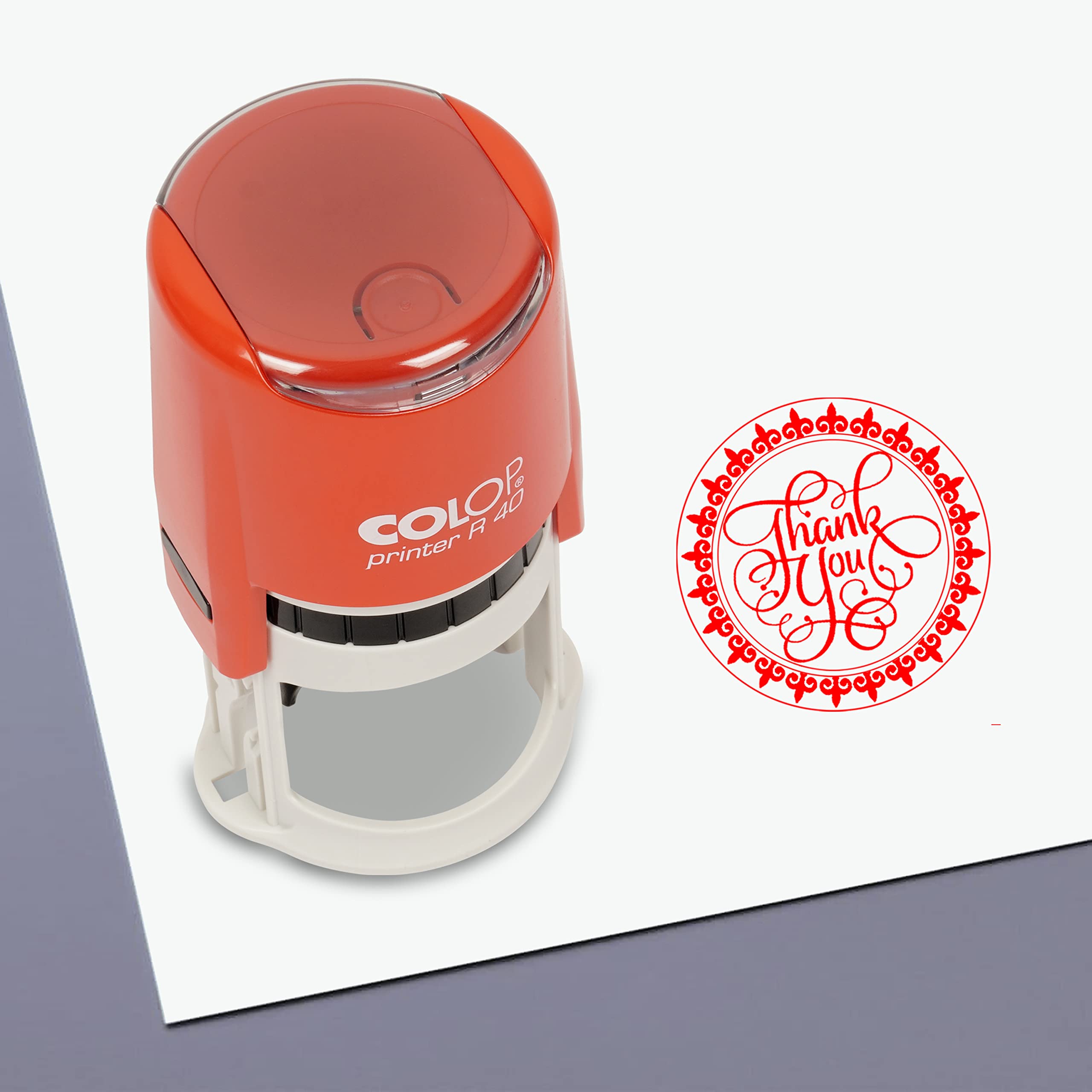 Personalized Custom Round Thank You Stamp - Monogram Rubber Stamp for Wedding Invitations, Greeting Cards & Business Correspondence - 7S