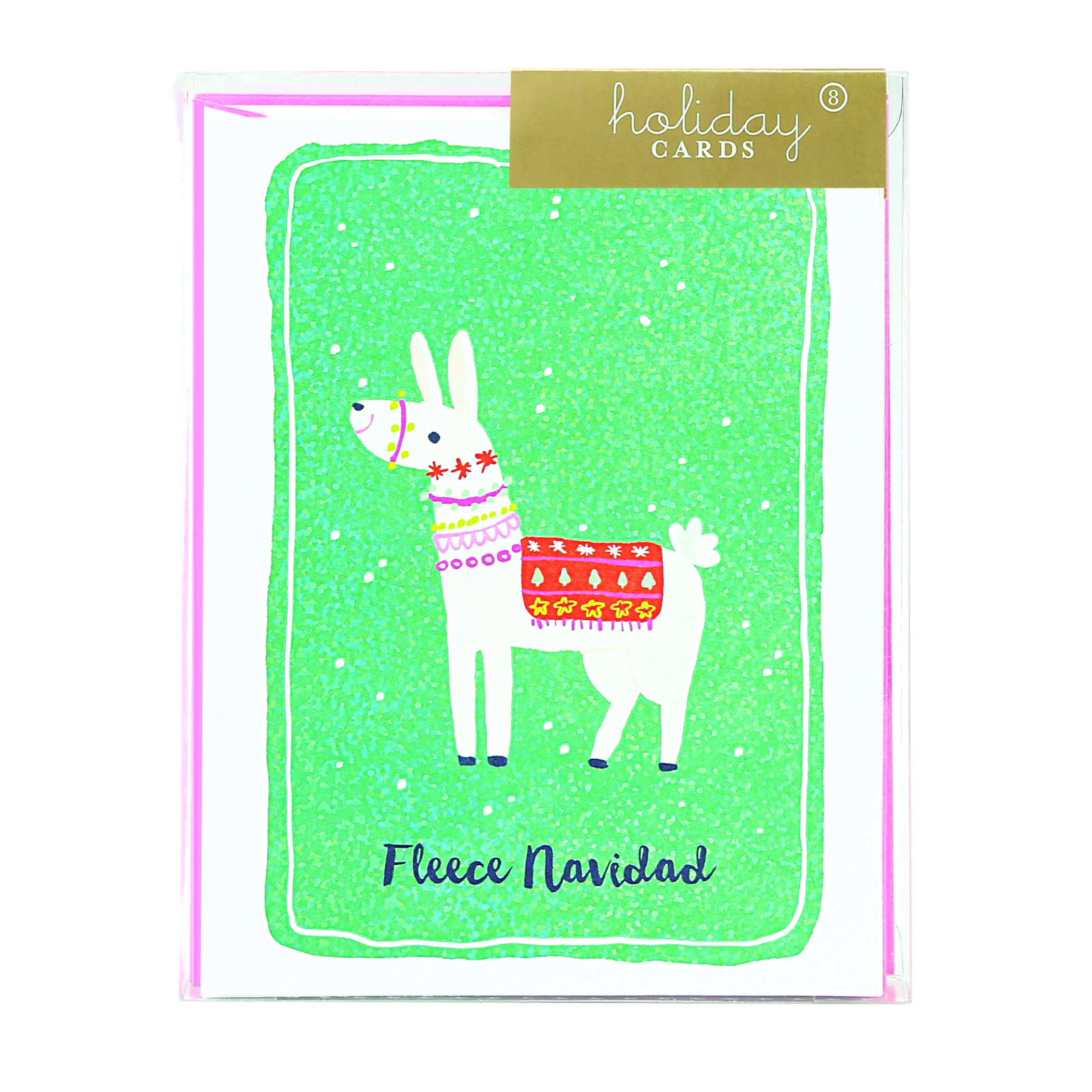 Festive Christmas Llama Greeting Cards - Pack of 8 Holiday Cards with Envelopes, Cute Animal Design for Xmas - Perfect for Family, Friends & Office Holiday Wishes
