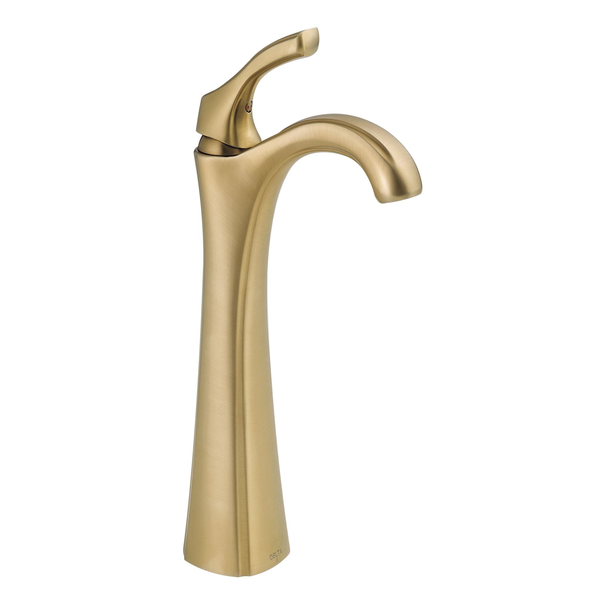 Delta Addison Champagne Bronze Bathroom Vessel Sink Faucet 792 CZ DST - Modern Waterfall Spout for Vanity, Powder Room & Guest Bath Decor