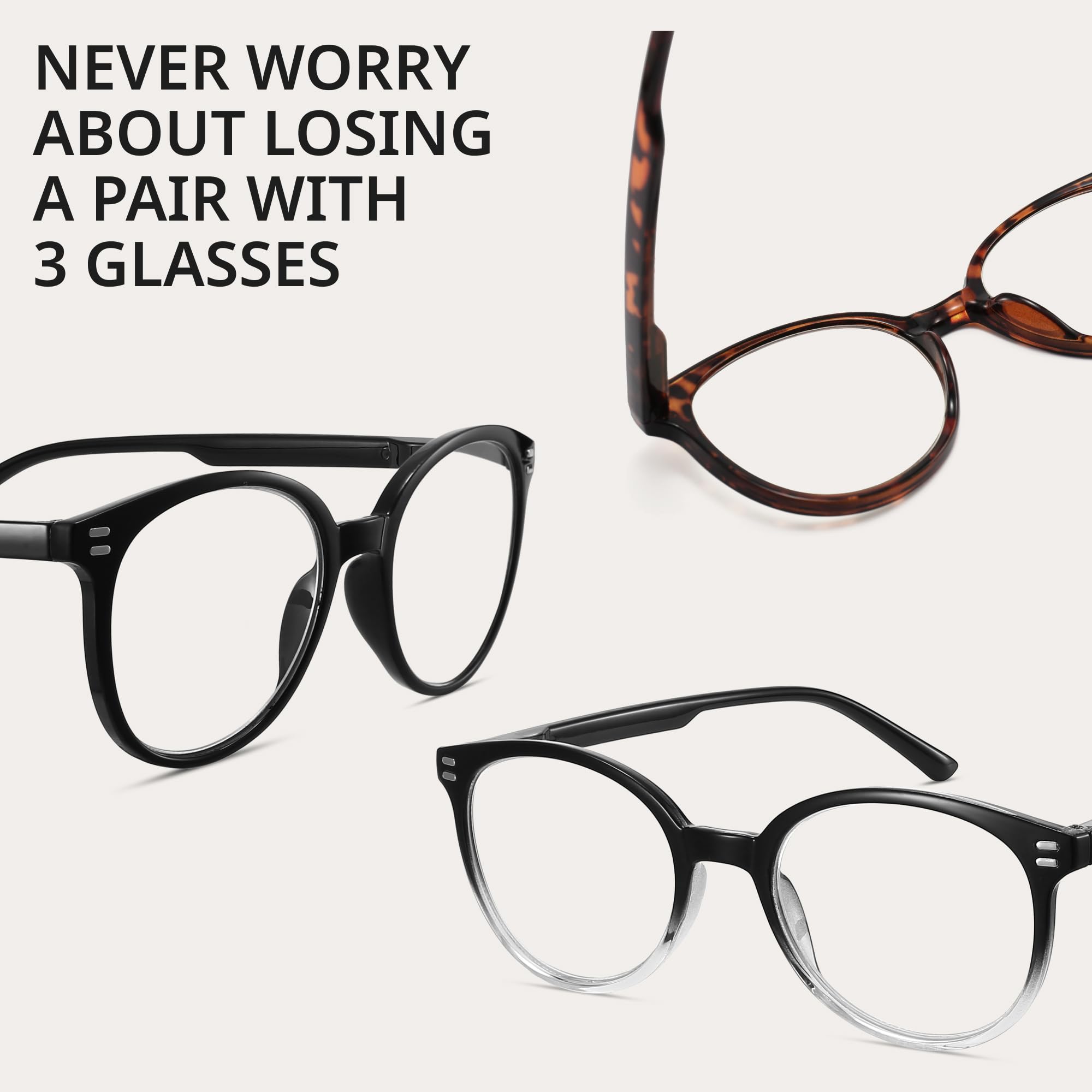 Blue Light Reading Glasses for Women & Men - Anti-Eye Strain for Work & Screen Time