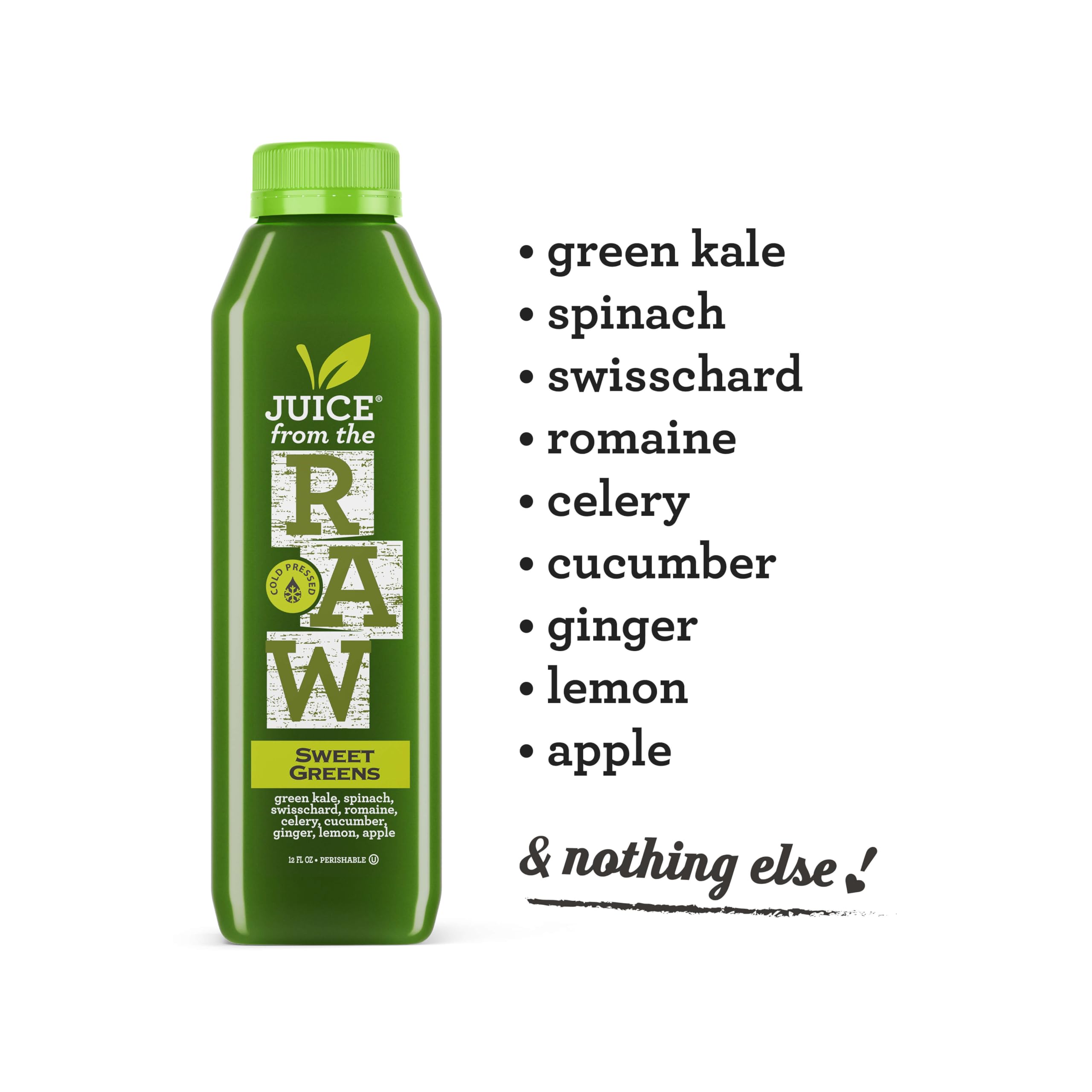 **Juice Cleanse & Detox - Maintenance Greens by Juice From the RAW® - 100% Raw Cold-Pressed Juices for Weight Loss & Body Detox (30 Pack, 12 oz Bottles) - Perfect for Post-Workout Recovery & Healthy Lifestyle**