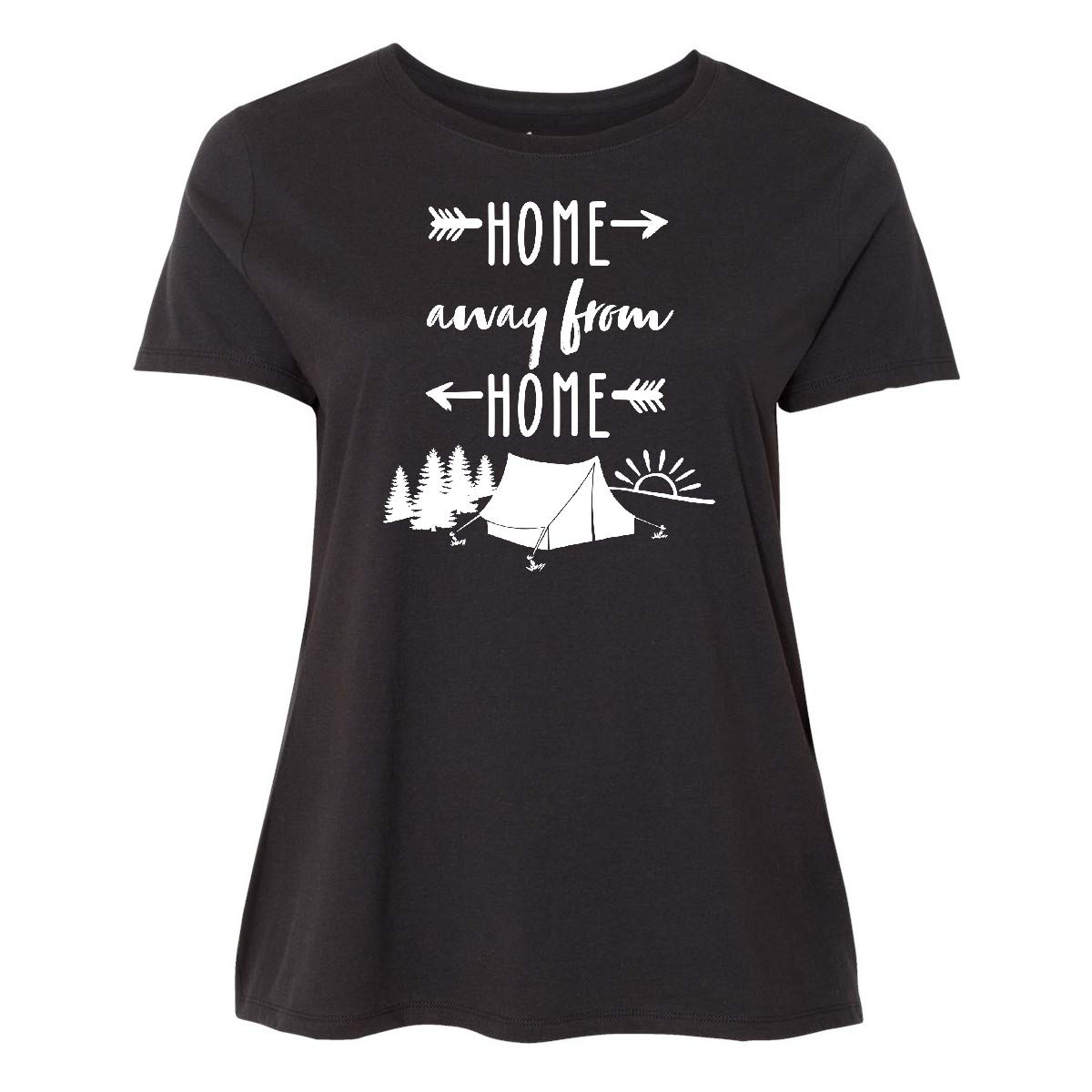 Inktastic Home Away from Home - Women's Plus Size Camping T-Shirt | Comfortable & Stylish Outdoor Apparel for Hiking, Travel & Adventure Enthusiasts