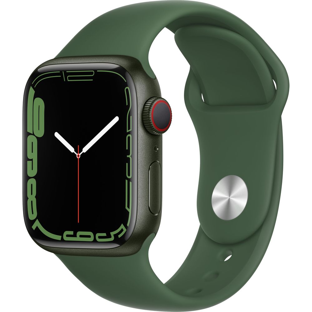 Apple Watch Series 7 GPS + Cellular 41mm Green Aluminum Case with Clover Sport Band - Smartwatch for Fitness Tracking, Calls & Notifications - Perfect for Running, Swimming & Everyday Use