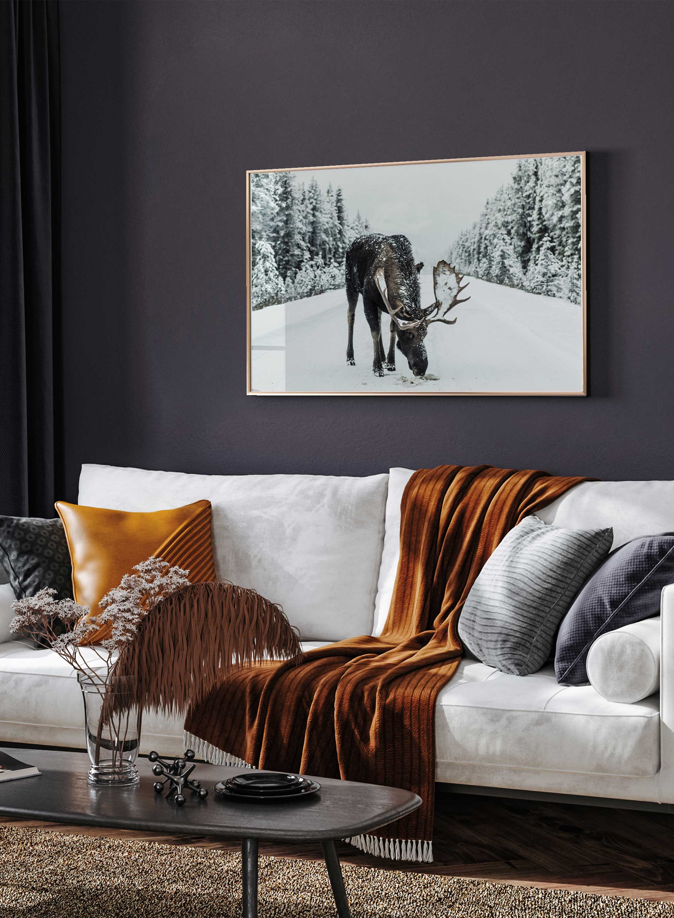 Moose Stop Sign Poster - High-Quality Wildlife Decor for Home, Office, or Cabin - Perfect for Hunting Lodges and Outdoor Enthusiasts
