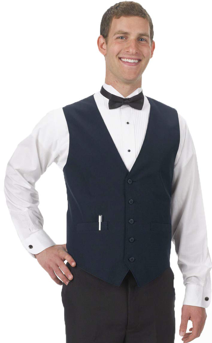 Henry Segal Men's Tailored Uniform Basic Vest - Navy Blue XXX-Large Size | Professional Workwear for Chefs, Waiters & Service Staff