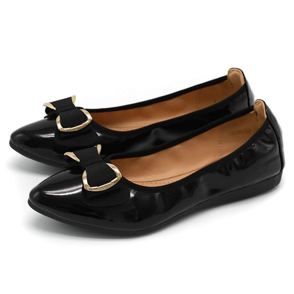 Women's Classic Bowknot Ballet Flats - Comfortable Lightweight Pointed Toe Slip On Shoes for Casual Wear | Perfect for Office, Dating & Everyday Outfits