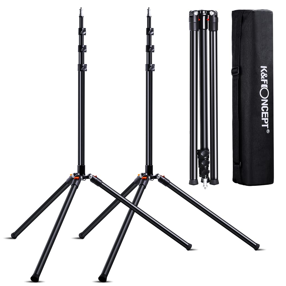 K&F Concept 4 Pack Aluminum Light Stands with Ball Head & Hot Shoe - Professional Photography Equipment for Video, Portrait, Product Shoots - Perfect for Reflectors, Softboxes, Umbrellas & Backdrops - Ideal for Studio, Outdoor & Event Photography