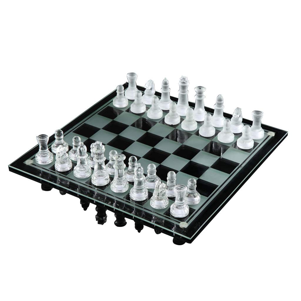 Premium Glass Chess Set - Elegant Luxury Travel Chess Board Game for Adults & Kids, 25x25cm - Perfect for Home Decor, Gifts, and Portable Gaming